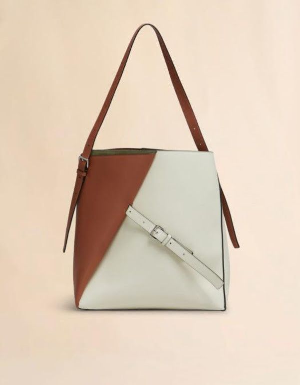 Marni o1w1db10326 Size: OS/Tow-Ton Leather Tote Bag in Brown/White Size ONE SIZE - 1 Thumbnail