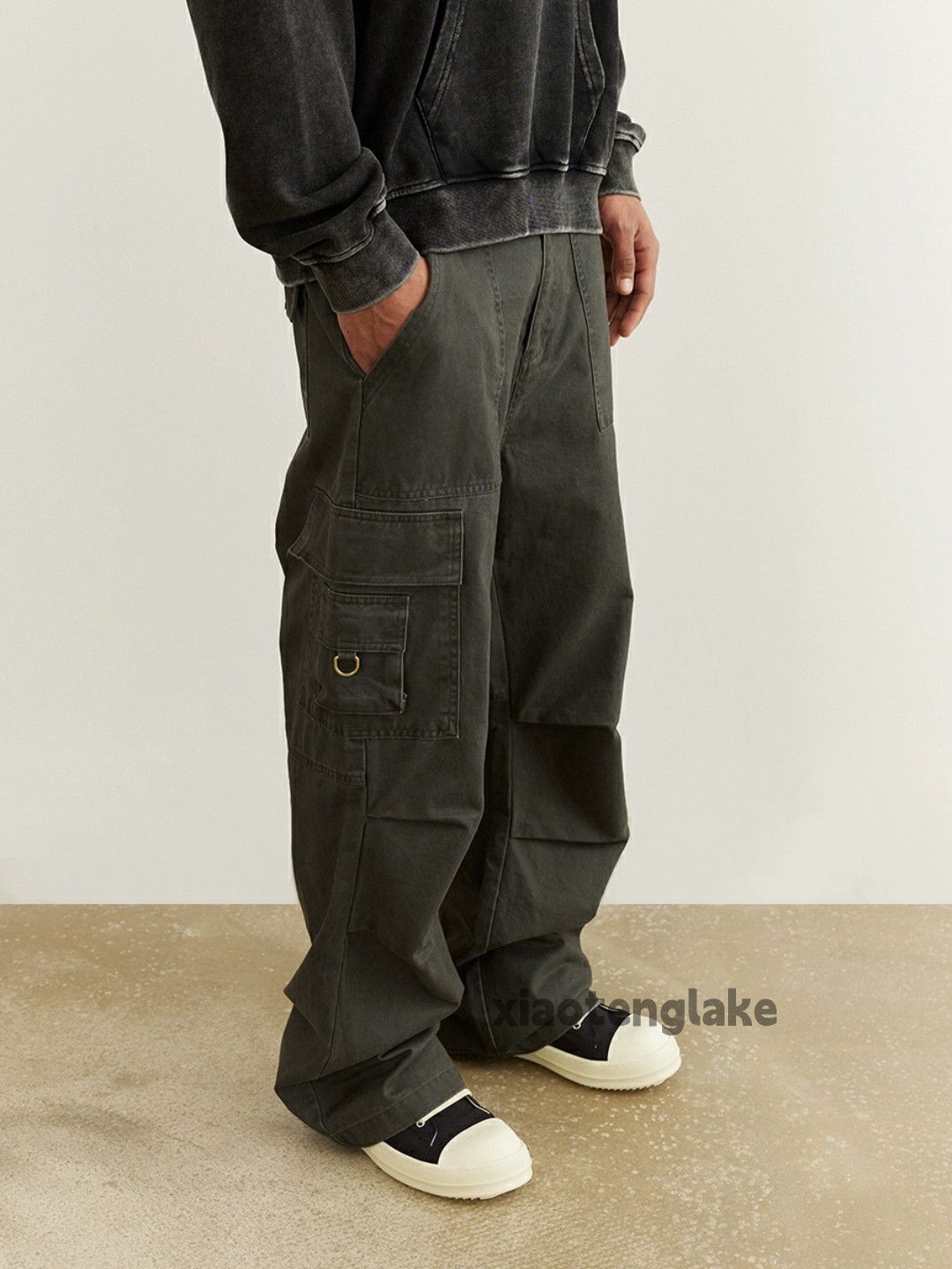 Designer × Japanese Brand × Vintage washed faded loose baggy pleated military cargo pants Size US 34 / EU 50 - 2 Thumbnail