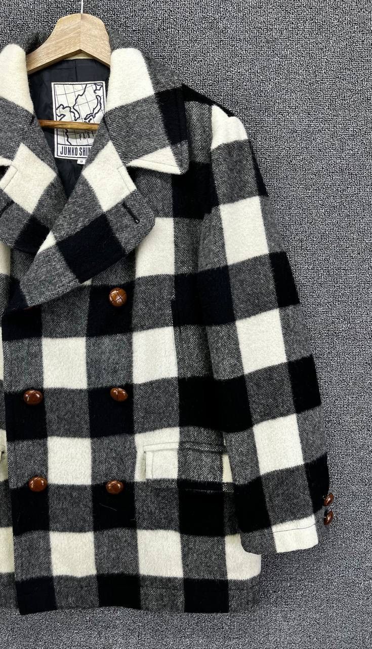 Junko Shimada Junko Shimada Japanese Designer Shadow Plaid Wool Jacket Size US M / EU 48-50 / 2 - 4 Thumbnail