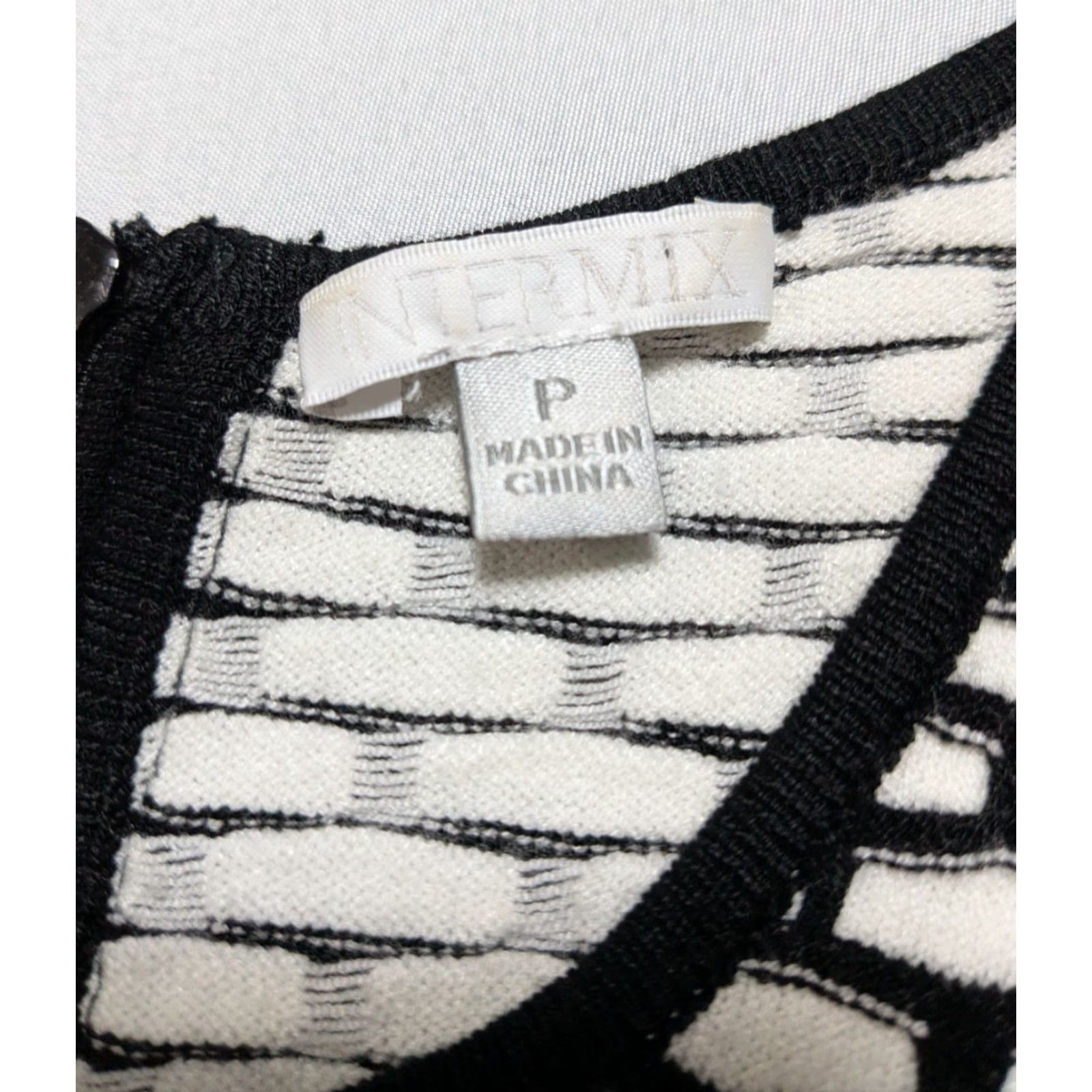Vintage Intermix Honeycomb Contrast Women P (Petite XS) Black White Sleeveless Top Size XS / US 0-2 / IT 36-38 - 5 Thumbnail