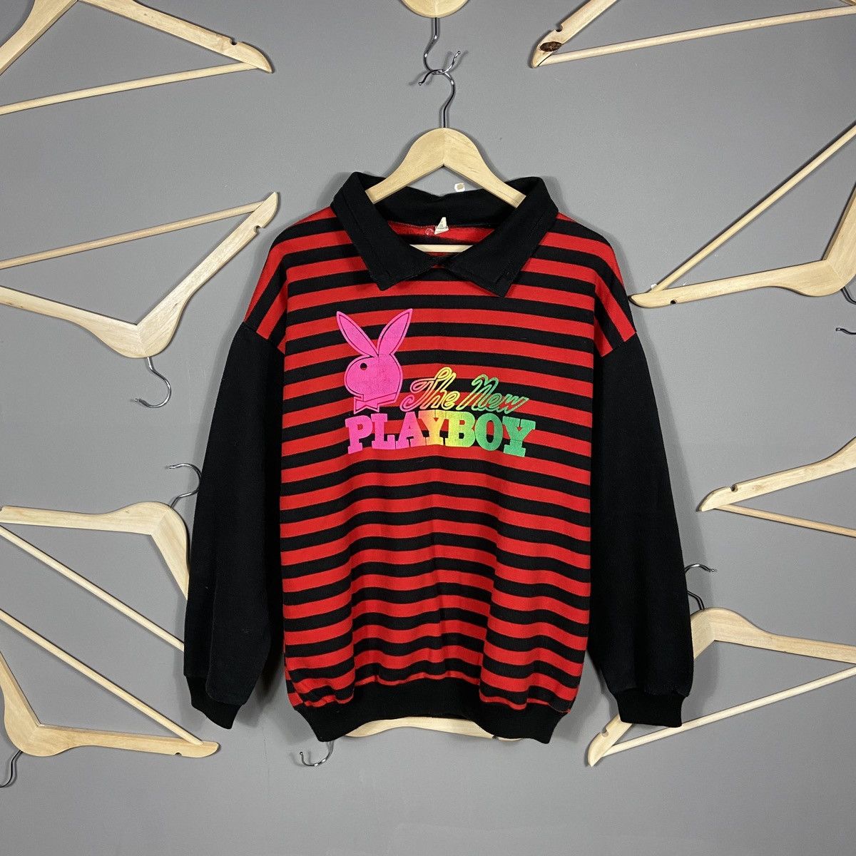 Playboy Vintage Playboy Striped Rugby Polo Size US L / EU 52-54 / 3 - 2 Thumbnail