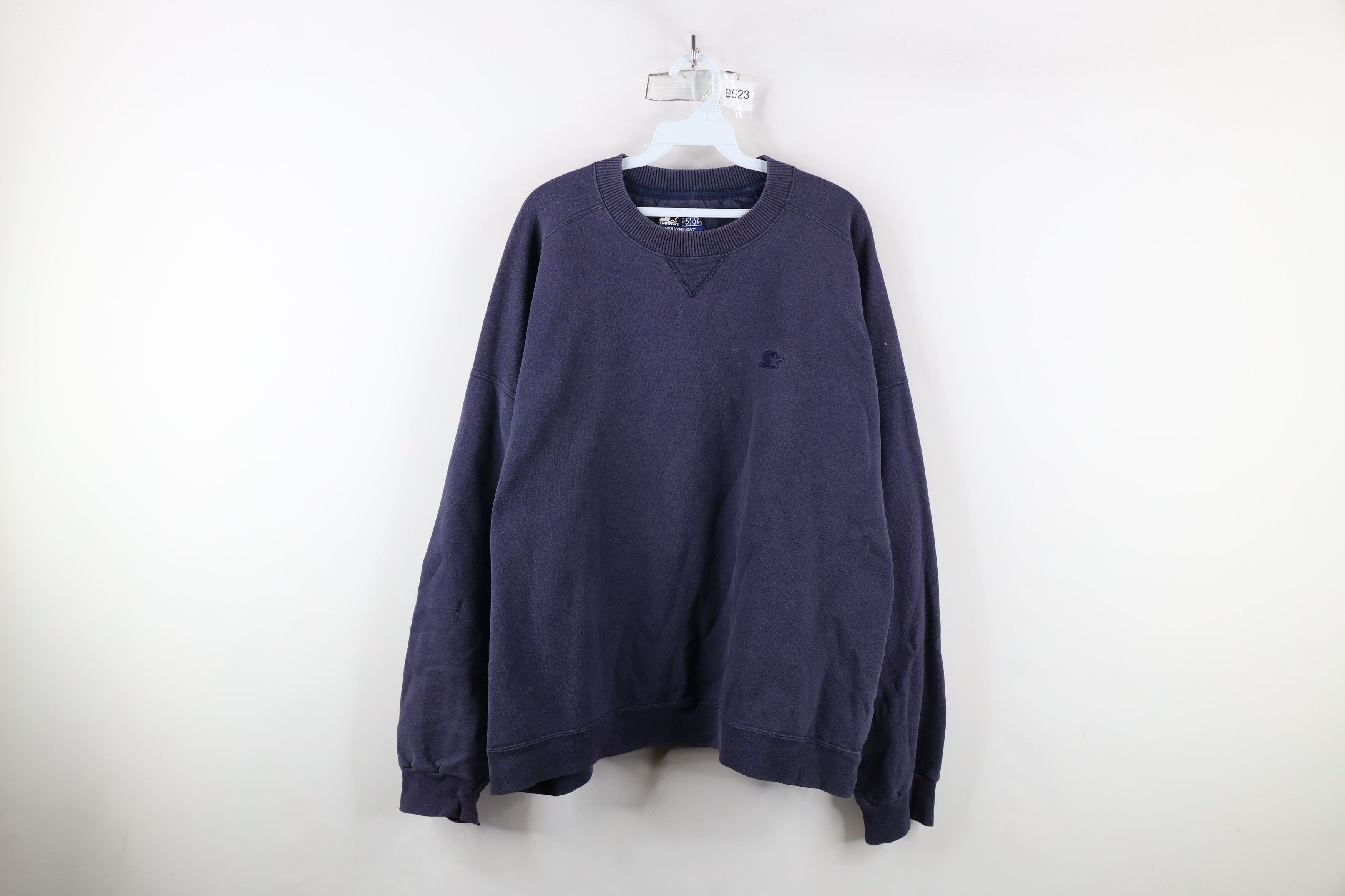 Starter × Vintage Vintage 90s Starter Heavyweight Crewneck Sweatshirt Blue Size US XXL / EU 58 / 5 - 1 Thumbnail
