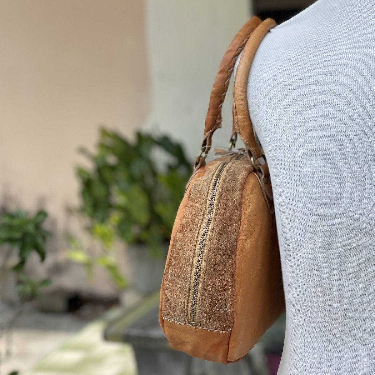 Japanese Brand × Leather Vintage Japan Leather Mini Handbag Size ONE SIZE - 3 Thumbnail