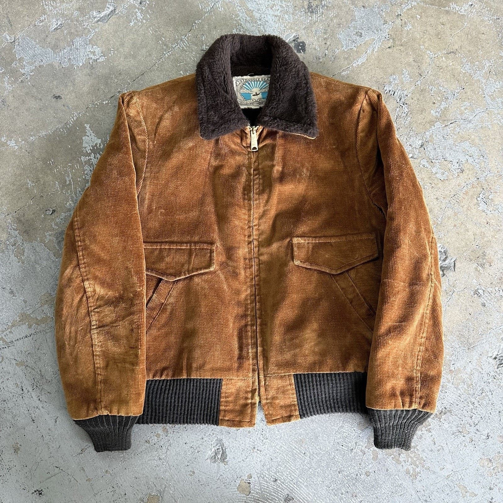 Vintage × William Barry Vintage 70s William Barry Struggle Wear A-2 Corduroy Jacket Size US M / EU 48-50 / 2 - 1 Thumbnail