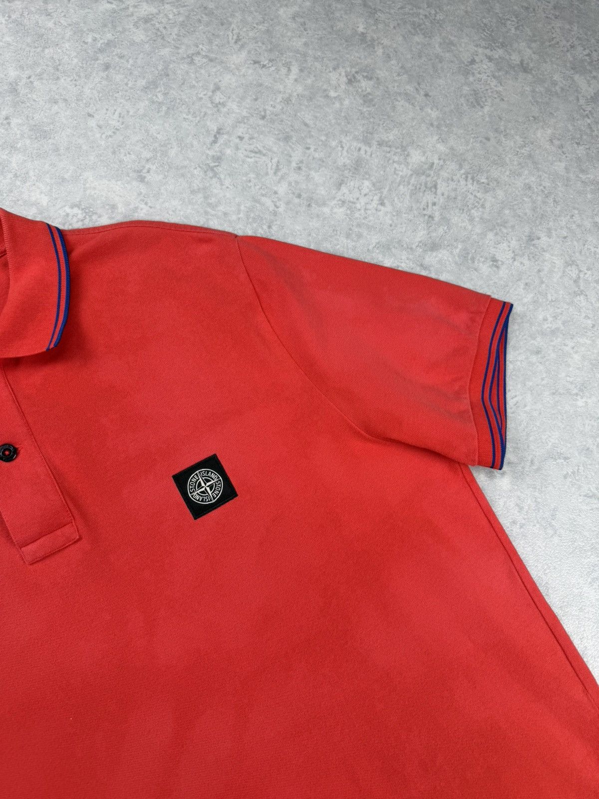 Stone Island Stone Island Slim Fit Polo Red Custom Bleach Wash 3XL Size US XXL / EU 58 / 5 - 6 Thumbnail