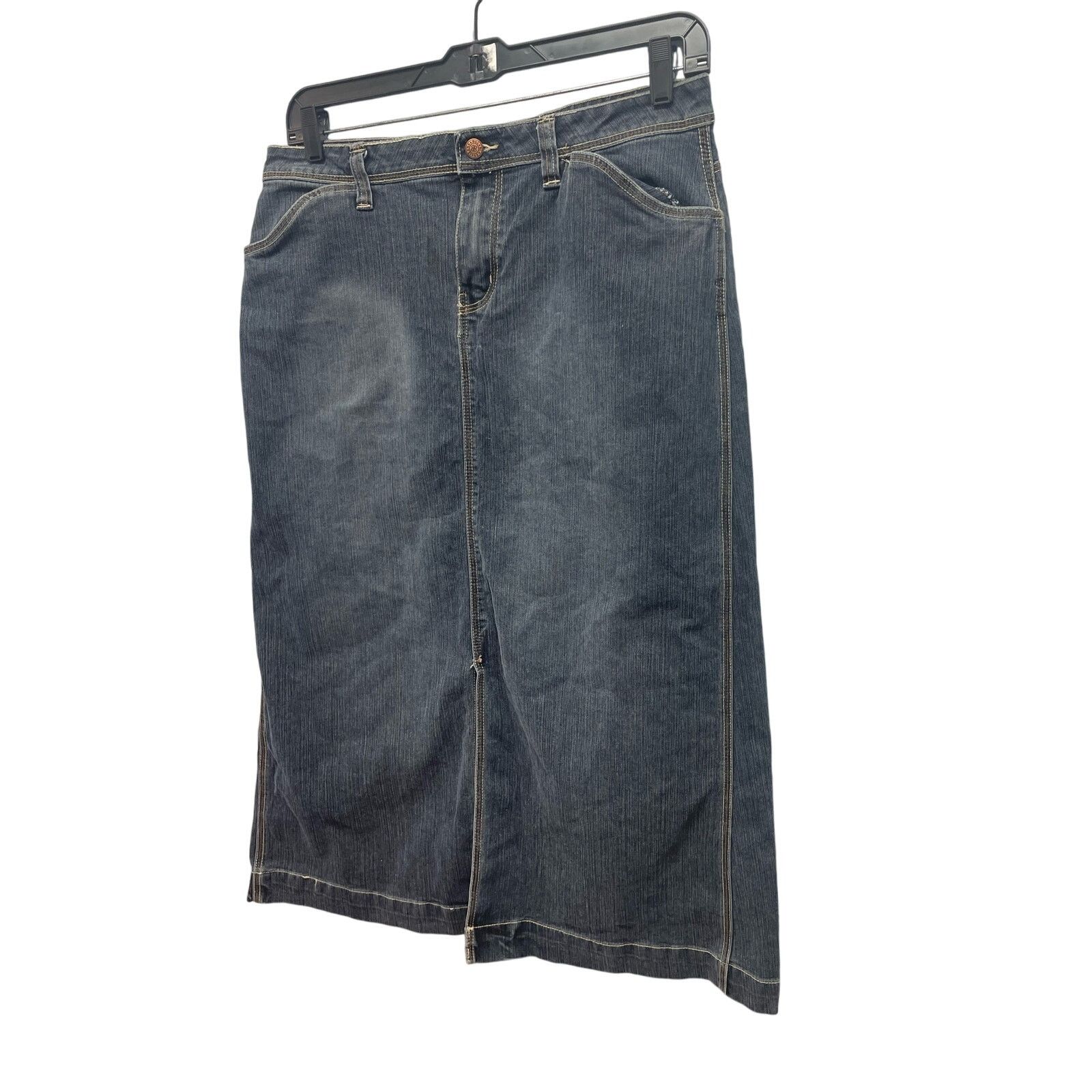 Bill Blass Bill Blass Womens Size 12 Midi A-Line Denim Blue Jean Skirt Size 34" / US 12 / IT 48 - 2 Thumbnail