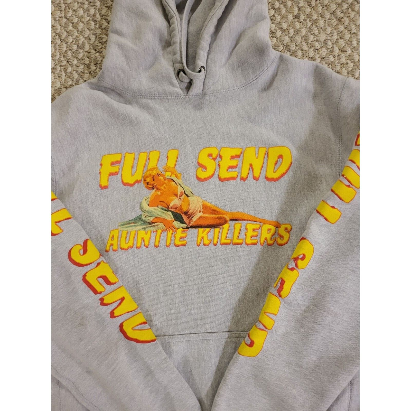 Full Send Full Send Auntie Killers Mens Size Small Grey Hoodie Size US S / EU 44-46 / 1 - 2 Thumbnail
