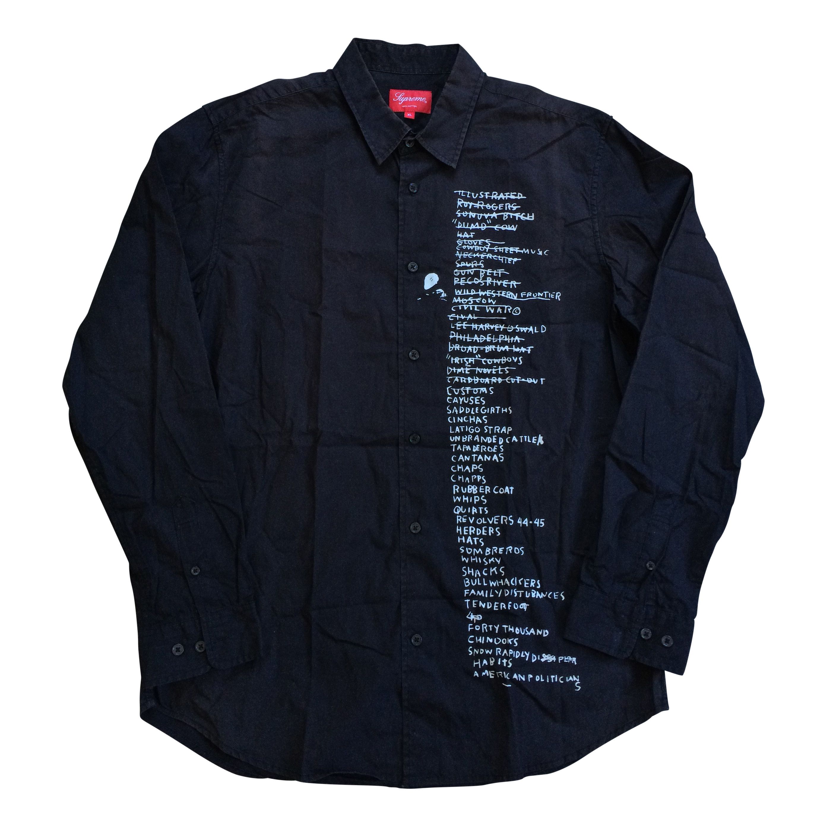 Pre-owned Jean Michel Basquiat X Supreme F/w 2013 Basquiat X Supreme Button-up Shirt Size Xl