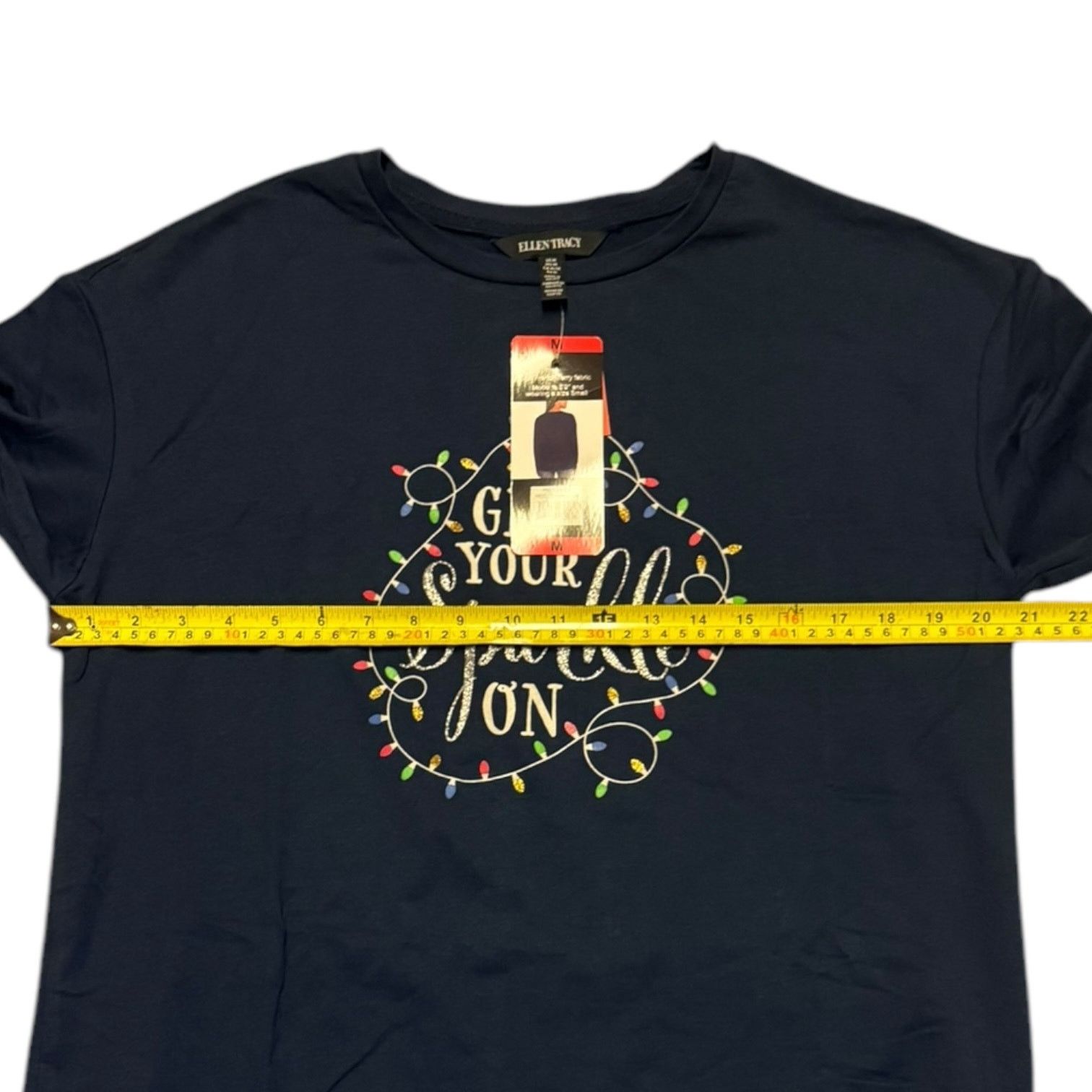 Other Ellen Tracy Blue Get Your Sparkle Christmas Shirt Medium Size M / US 6-8 / IT 42-44 - 3 Thumbnail