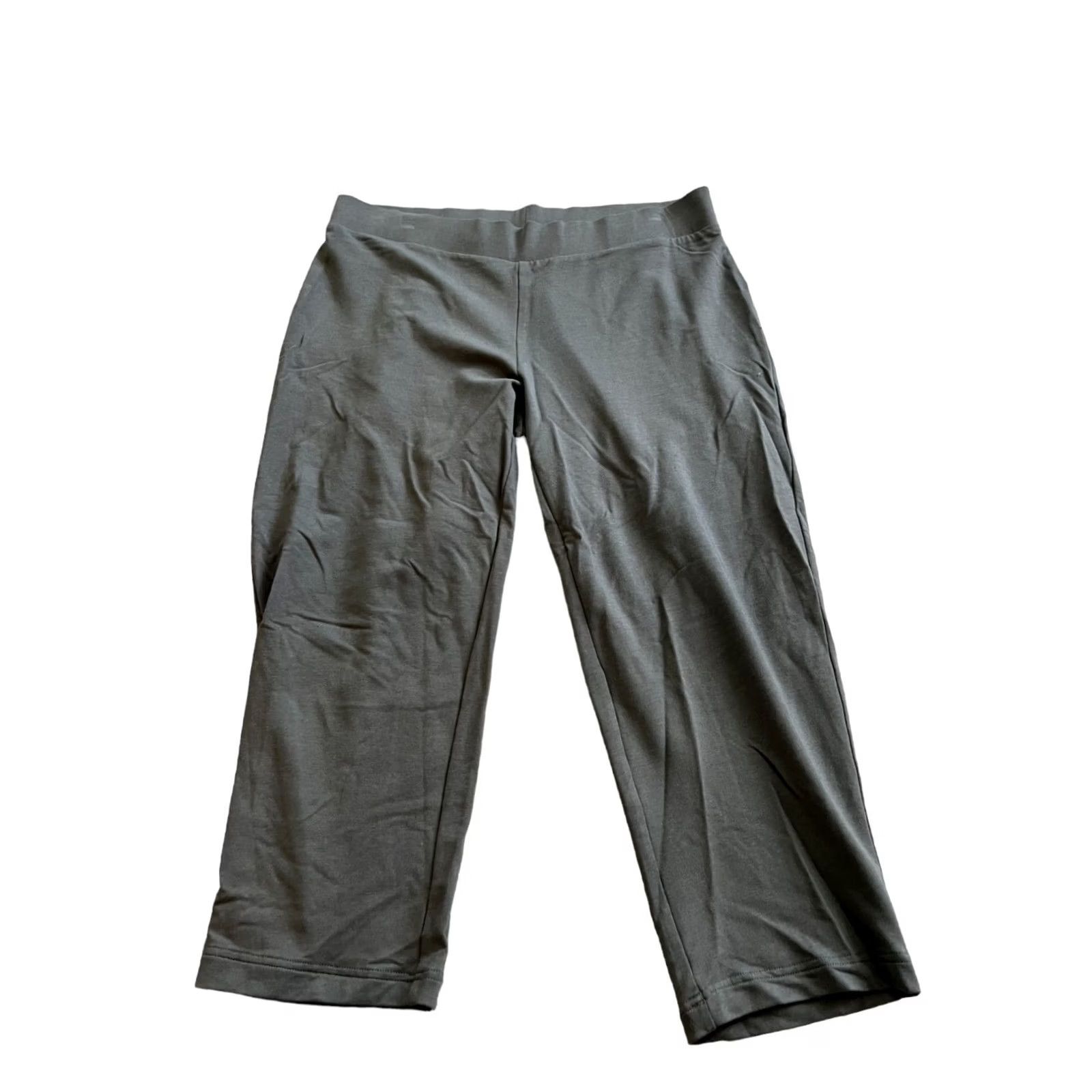 J. Jill Pure Jill Women Cropped Pants gray Slim Leg Pull On Elastic Waist M Medium Shes/pants? Size 32" / US 10 / IT 46 - 3 Thumbnail