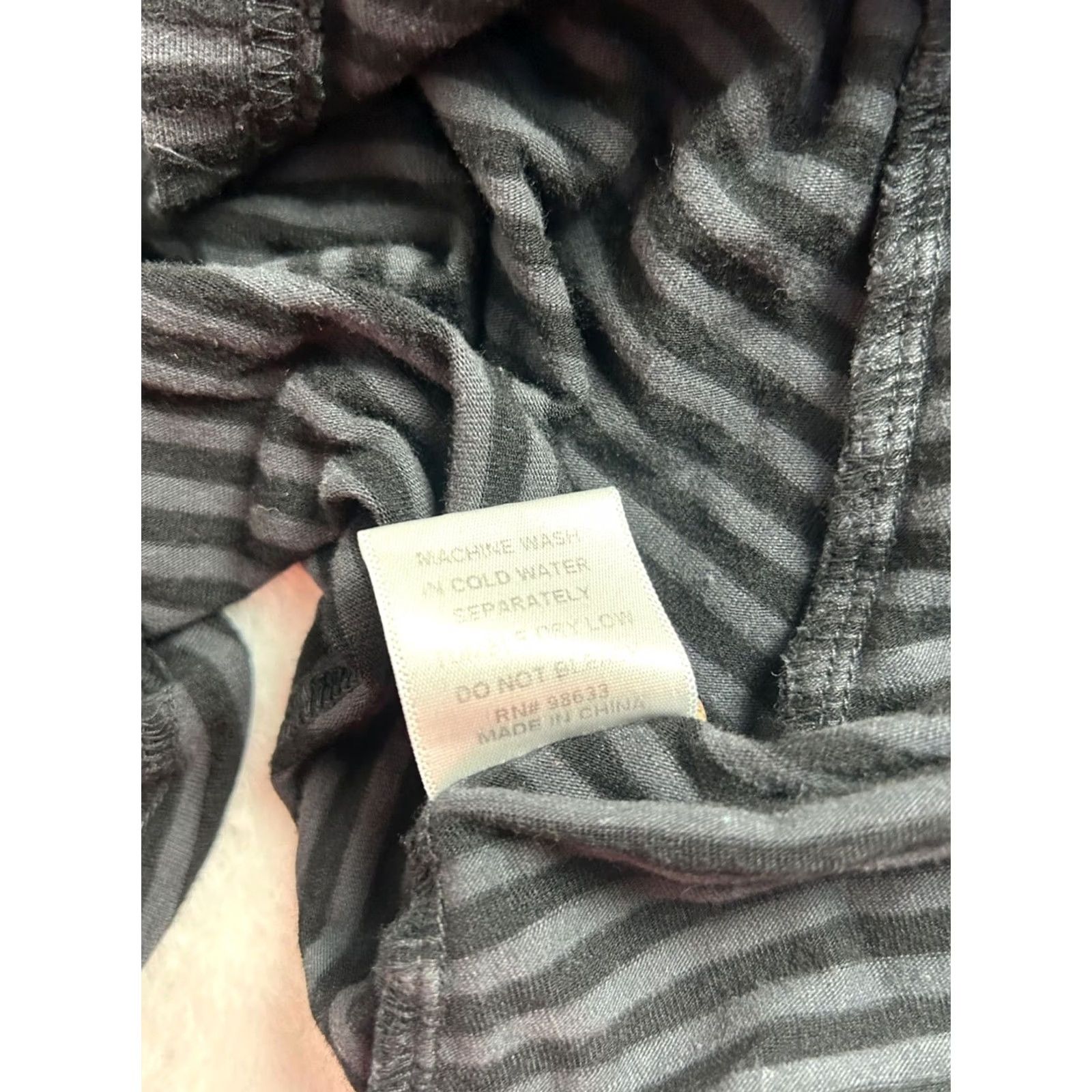 Vintage Heartstring Womens Button Front Gray Striped 3/4 Sleeve Tunic Top XL Pockets Size XL / US 12-14 / IT 48-50 - 6 Thumbnail