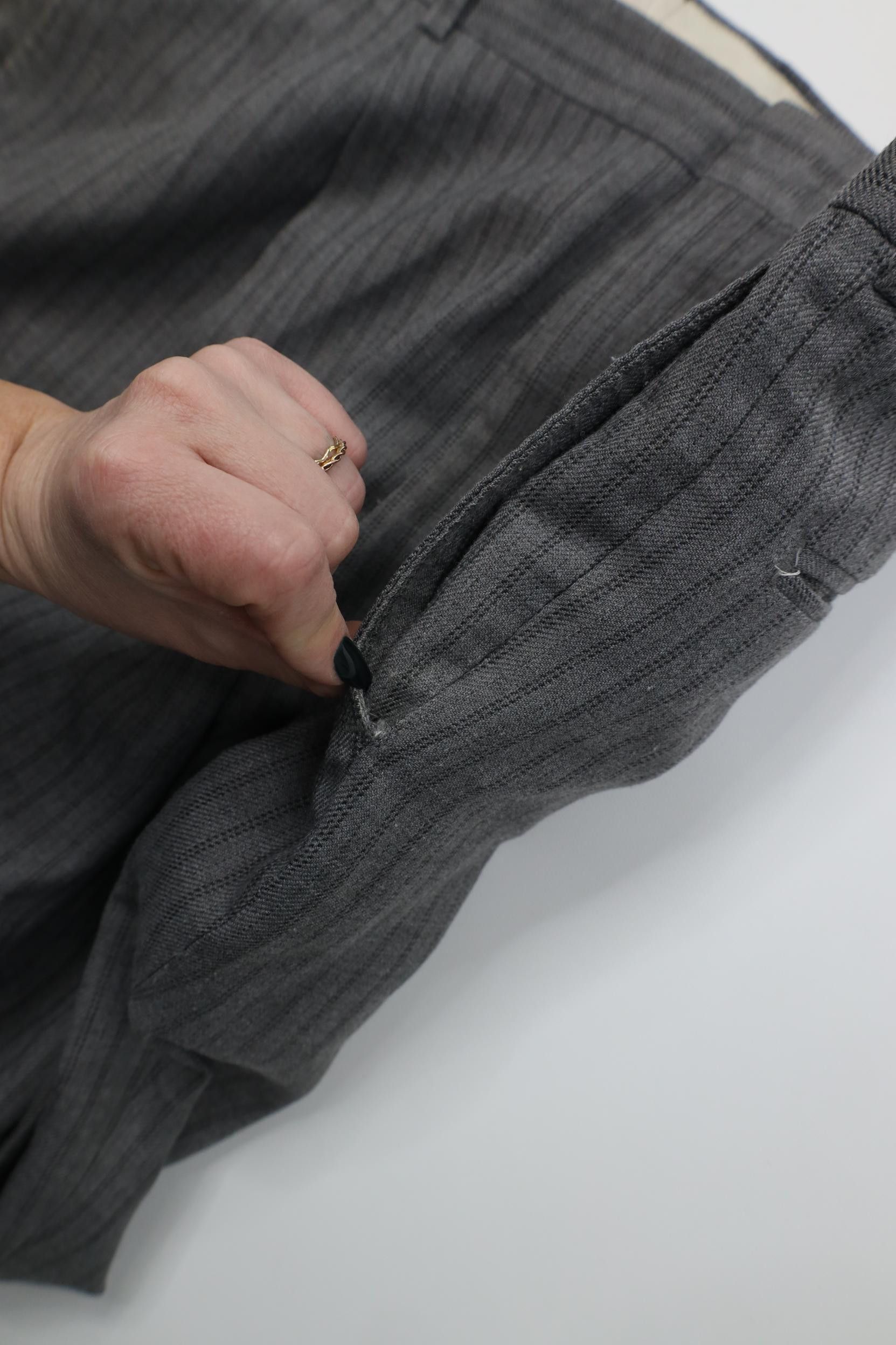 Vintage Vintage 90s Streetwear Gabardine Striped Wide Leg Pants Size US 42 / EU 58 - 12 Thumbnail