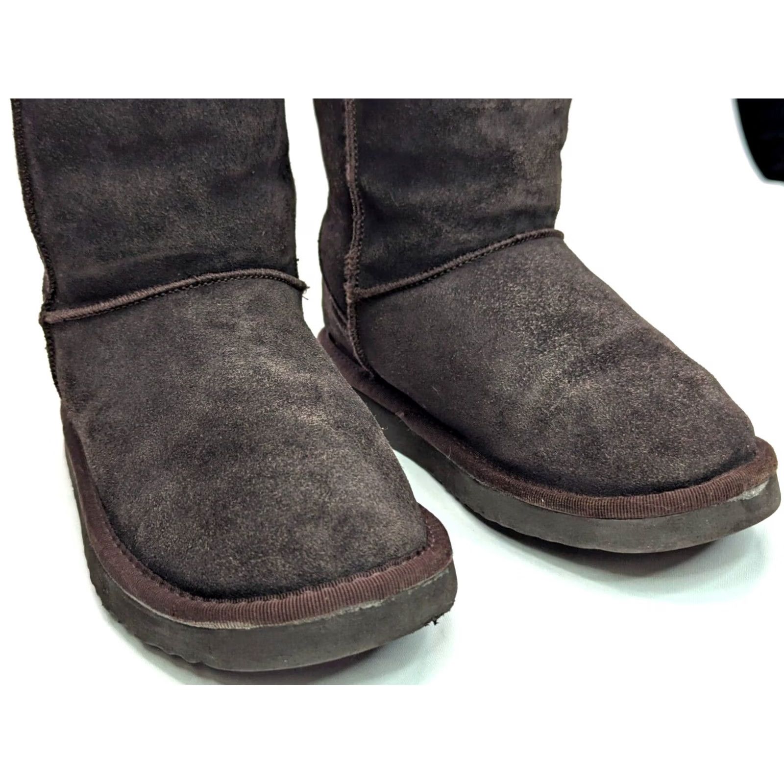 Ugg UGG Australia Suede Sheepskin Wool Lined Classic Boots 12" Tall Women 6 Brown Vintage Size US 6 / IT 36 - 3 Thumbnail
