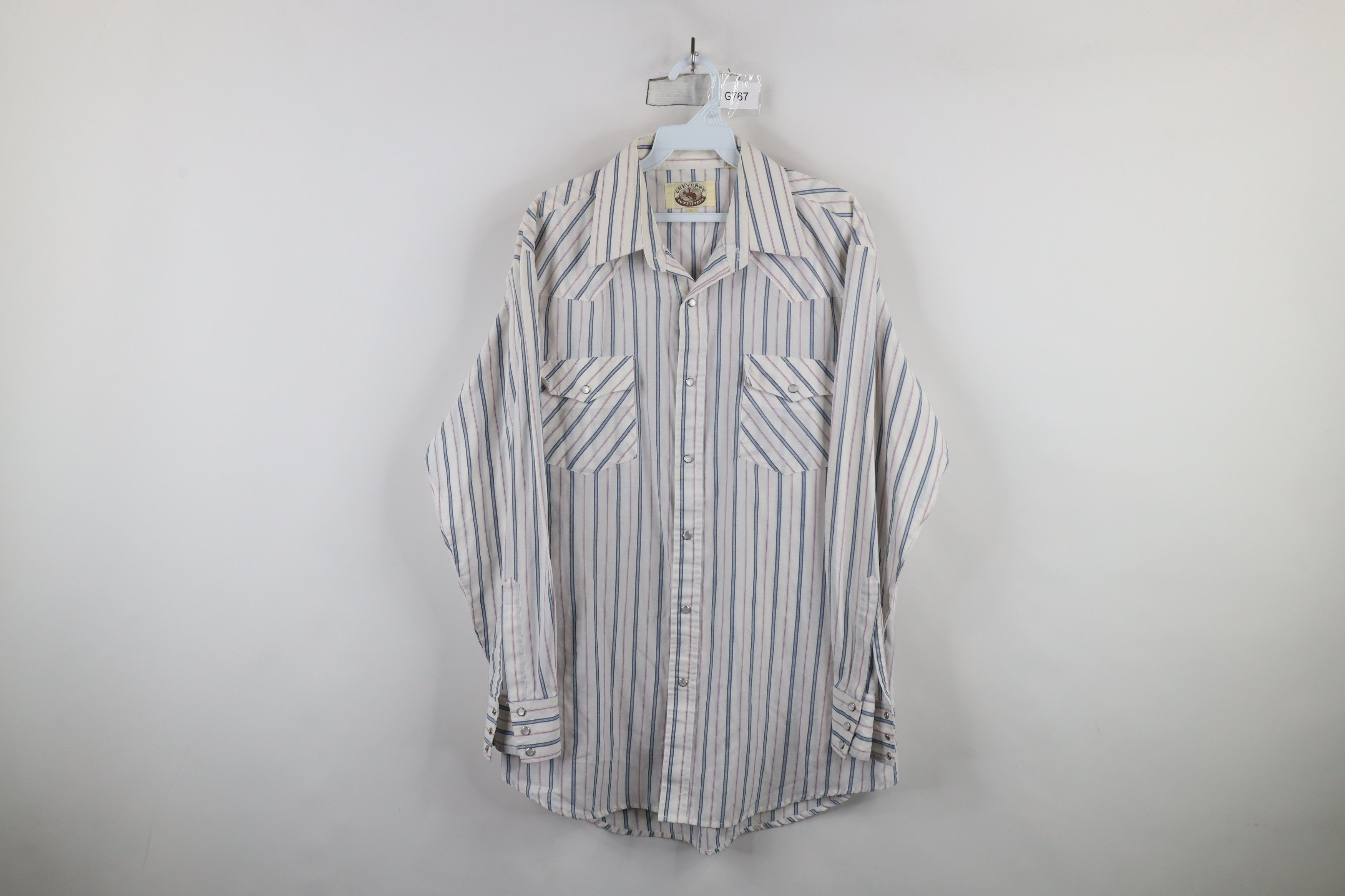 Vintage Vintage 70s 80s Rockabilly Cowboy Striped Snap Button Shirt Size US L / EU 52-54 / 3 - 1 Thumbnail