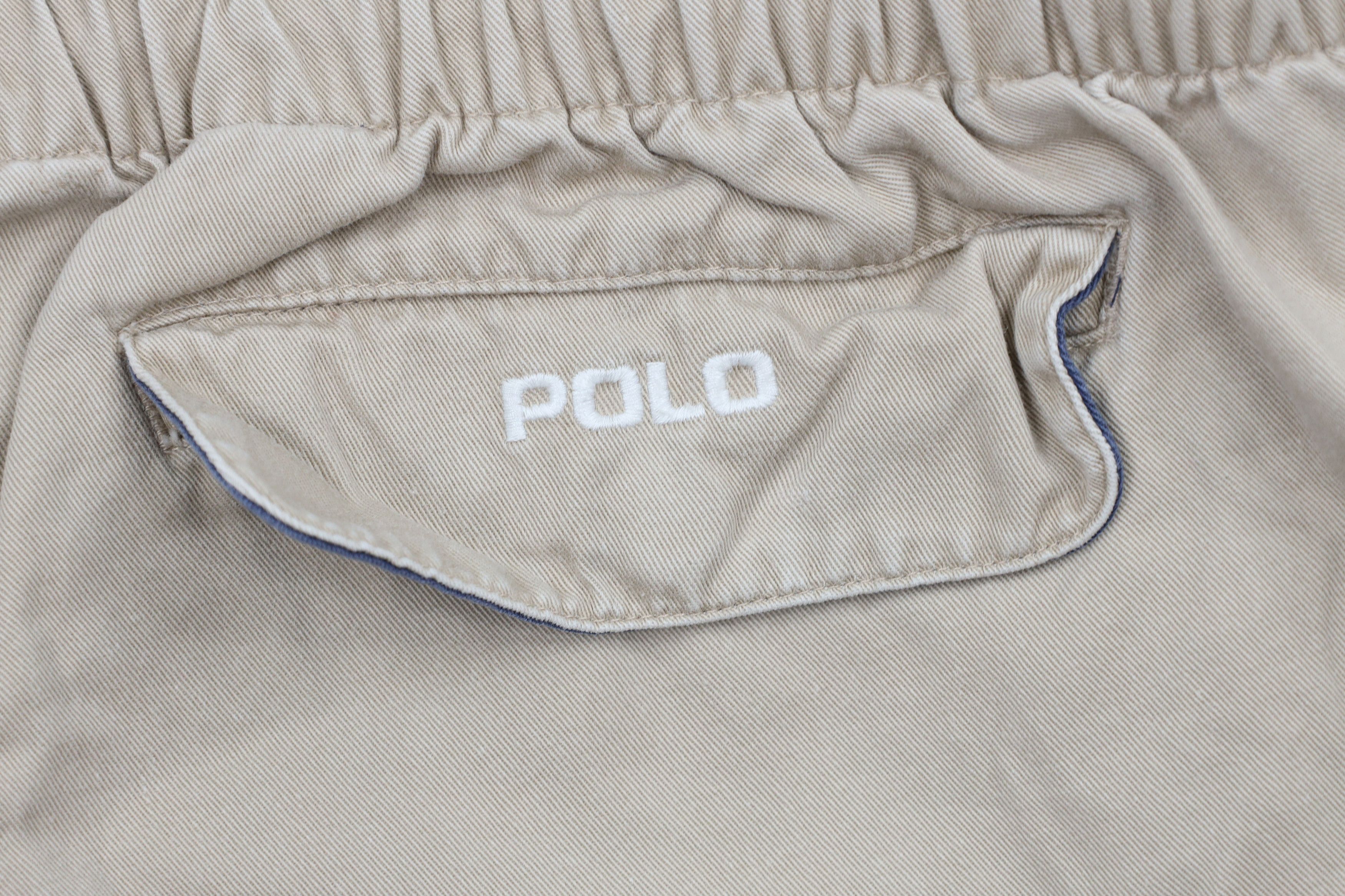 Ralph Lauren × Vintage Vintage 90s Ralph Lauren Spell Out Above Knee Shorts Beige Size US 38 / EU 54 - 12 Thumbnail
