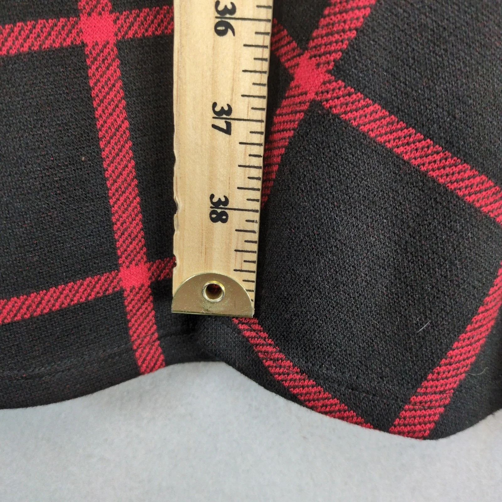 Other Appleseed's Red Black Plaid Knit Dress Sz 10 Ruffle Hem Size L / US 10 / IT 46 - 8 Thumbnail