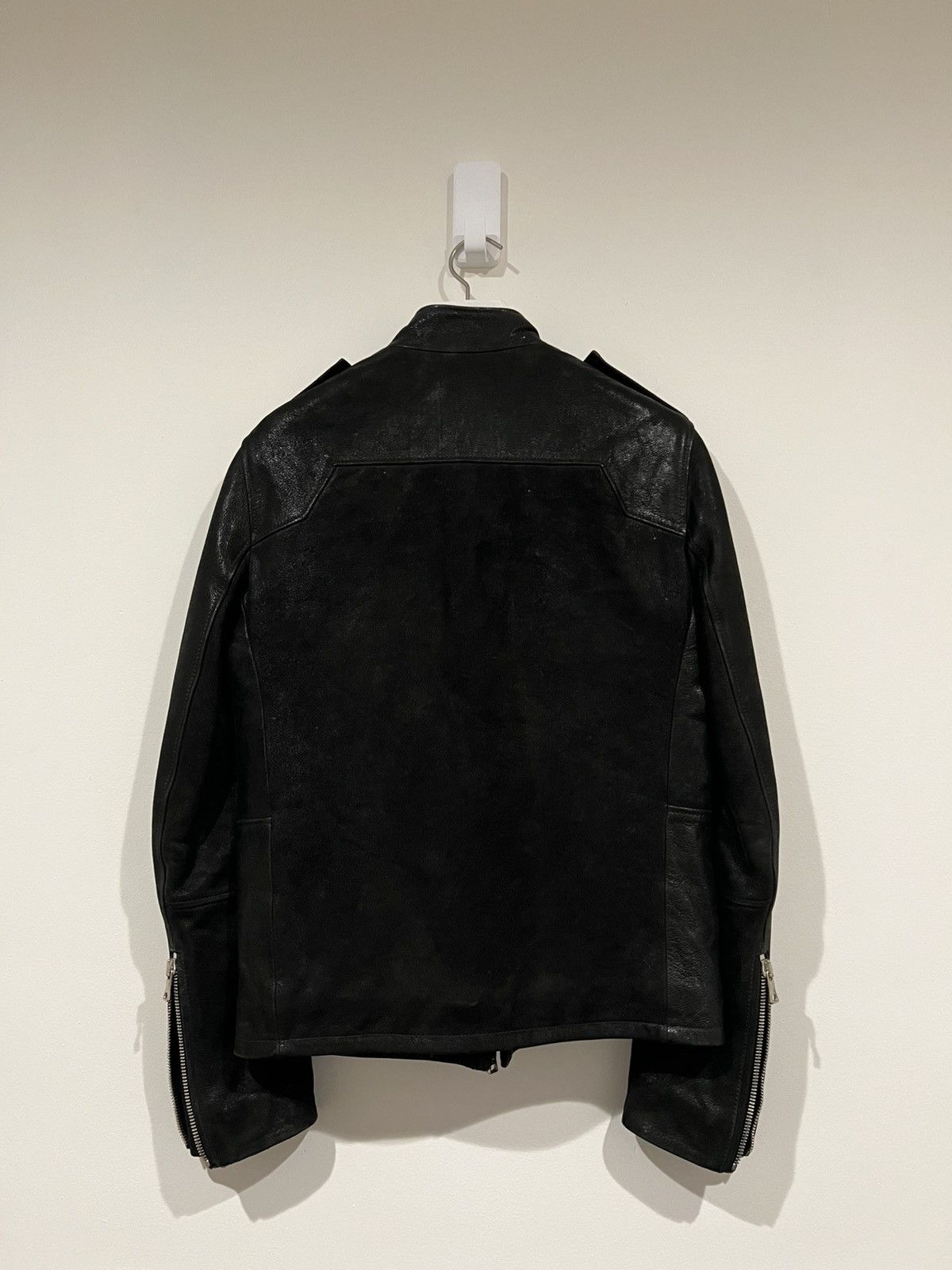 Balmain AW12 Biker Fencing Asymmetric Paneled Leather Jacket (50) Size US M / EU 48-50 / 2 - 2 Thumbnail
