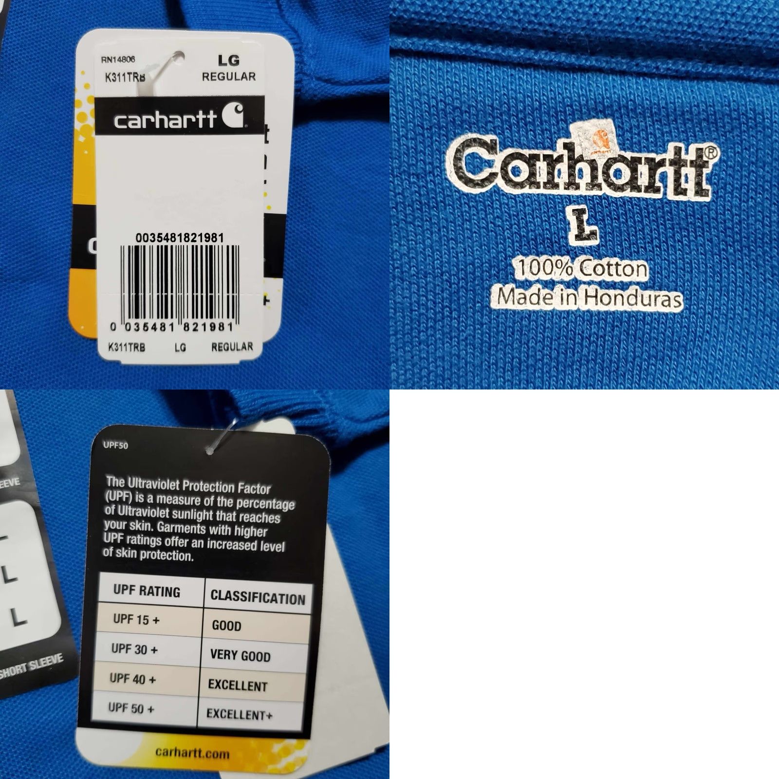 Carhartt Carhartt Polo Short Mens L Blue UPF 50+ Embroidered Logo NWT Regular - Carhartt UPF 50+ Polo Short Mens Large Regular Embroidered Logo NWT Blue Size US L / EU 52-54 / 3 - 8 Thumbnail