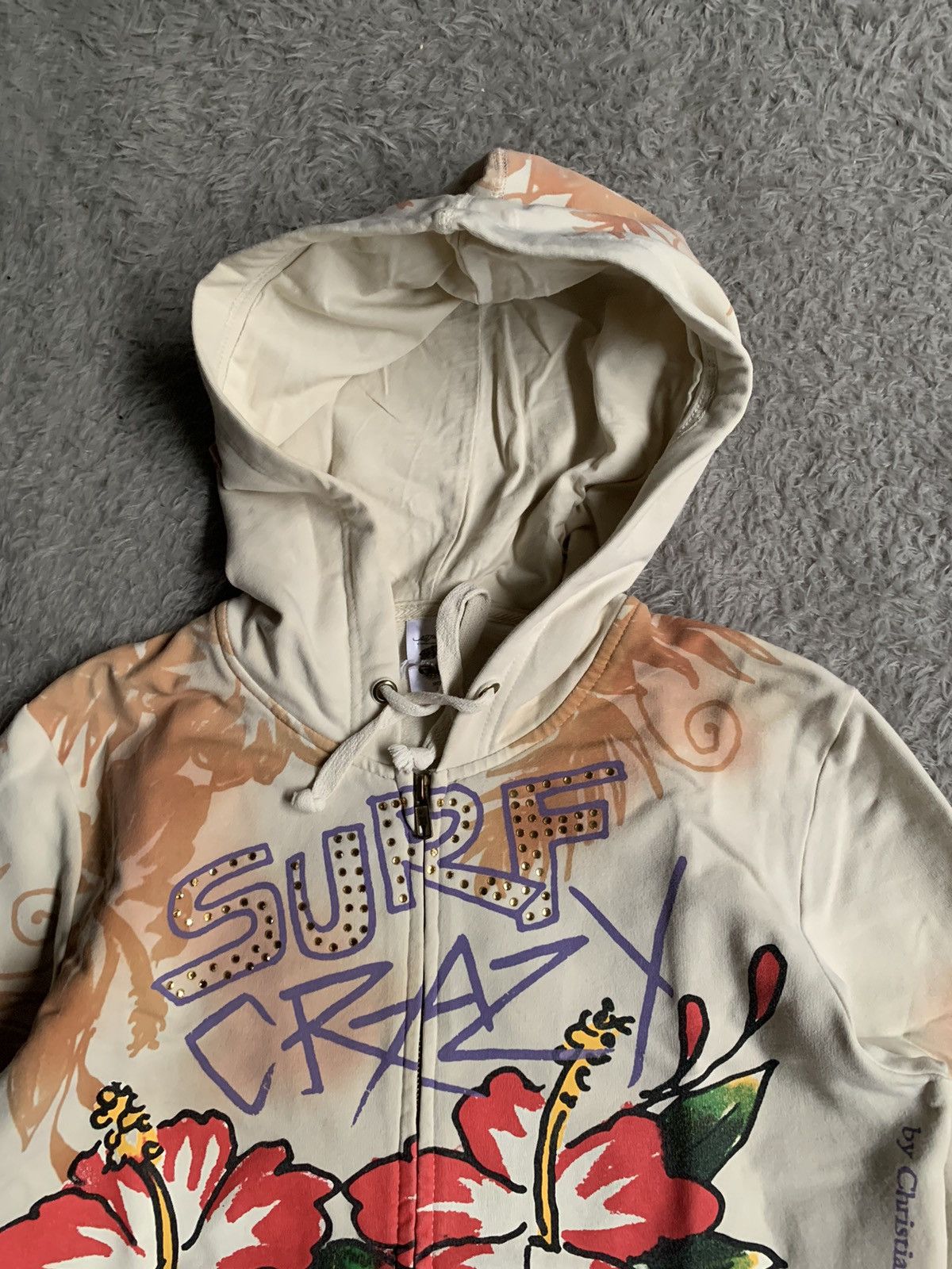 Ed Hardy Y2k Ed hardy by Christian Audigier Surf Crazy Zip Hoodie Size L / US 10 / IT 46 - 2 Thumbnail
