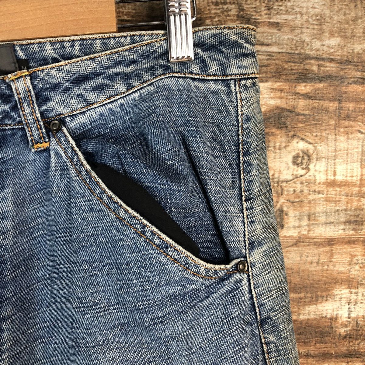 Ringspun DL Ring Spun double knee Blue vintage Denim Pants #C136 Size US 31 - 8 Thumbnail