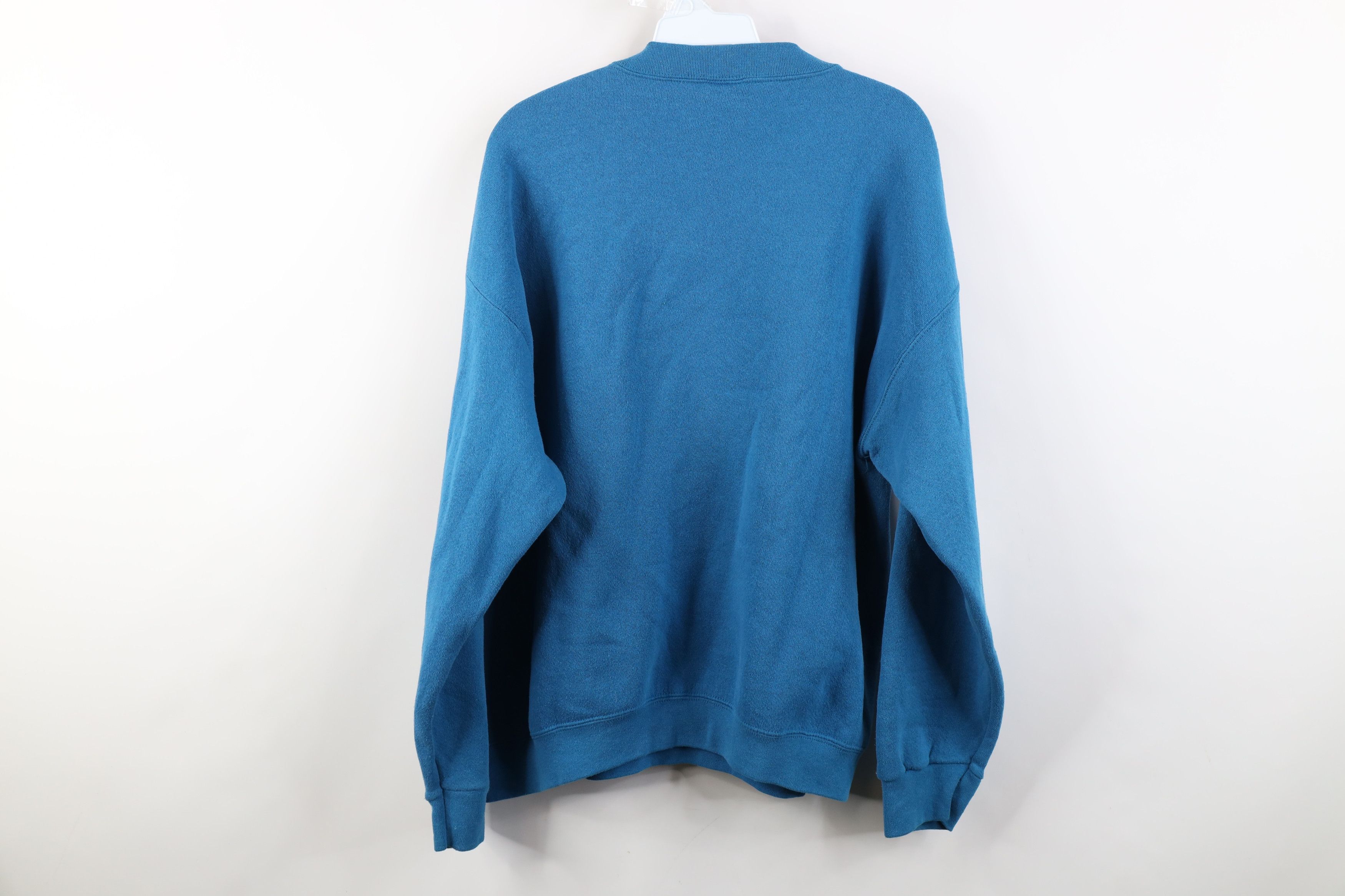 Vintage Vintage 90s Streetwear Blank Crewneck Sweatshirt Blue Size US XL / EU 56 / 4 - 12 Thumbnail