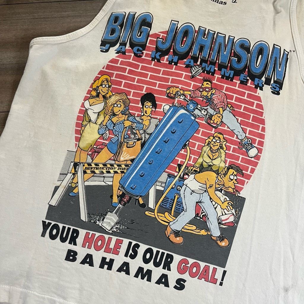 The Simpsons Vintage Big Johnson Bahamas White Casual Tank Top Men XL Size US XL / EU 56 / 4 - 1 Thumbnail
