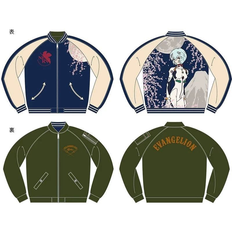Japanese Brand Nishiki × EVANGELION Rei Ayanami Sukajan & MA-1 Jacket Size US XL / EU 56 / 4 - 3 Thumbnail