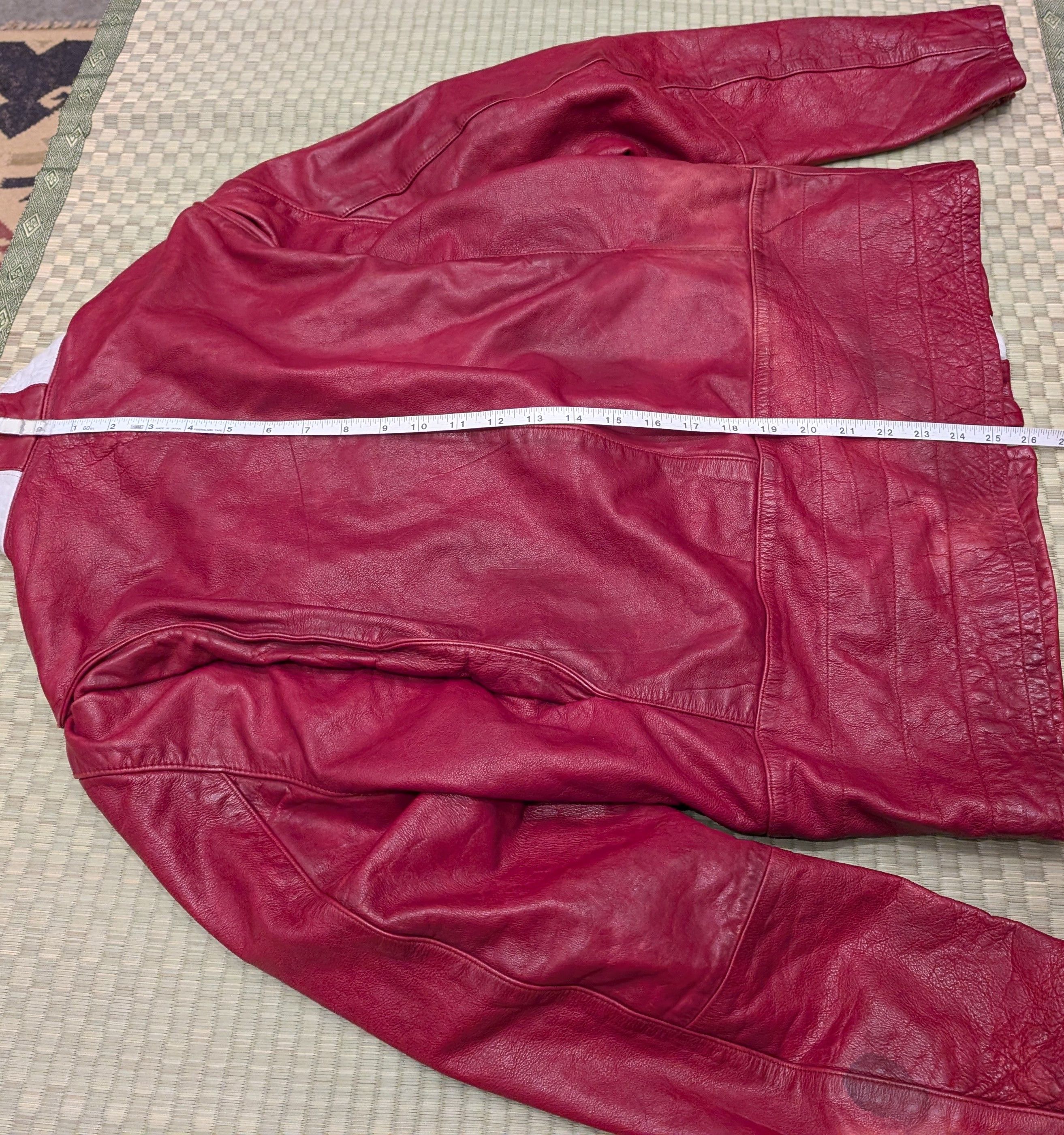 Gap GAP (PRODUCT) RED Leather Motorcycle Jacket Size US M / EU 48-50 / 2 - 6 Thumbnail