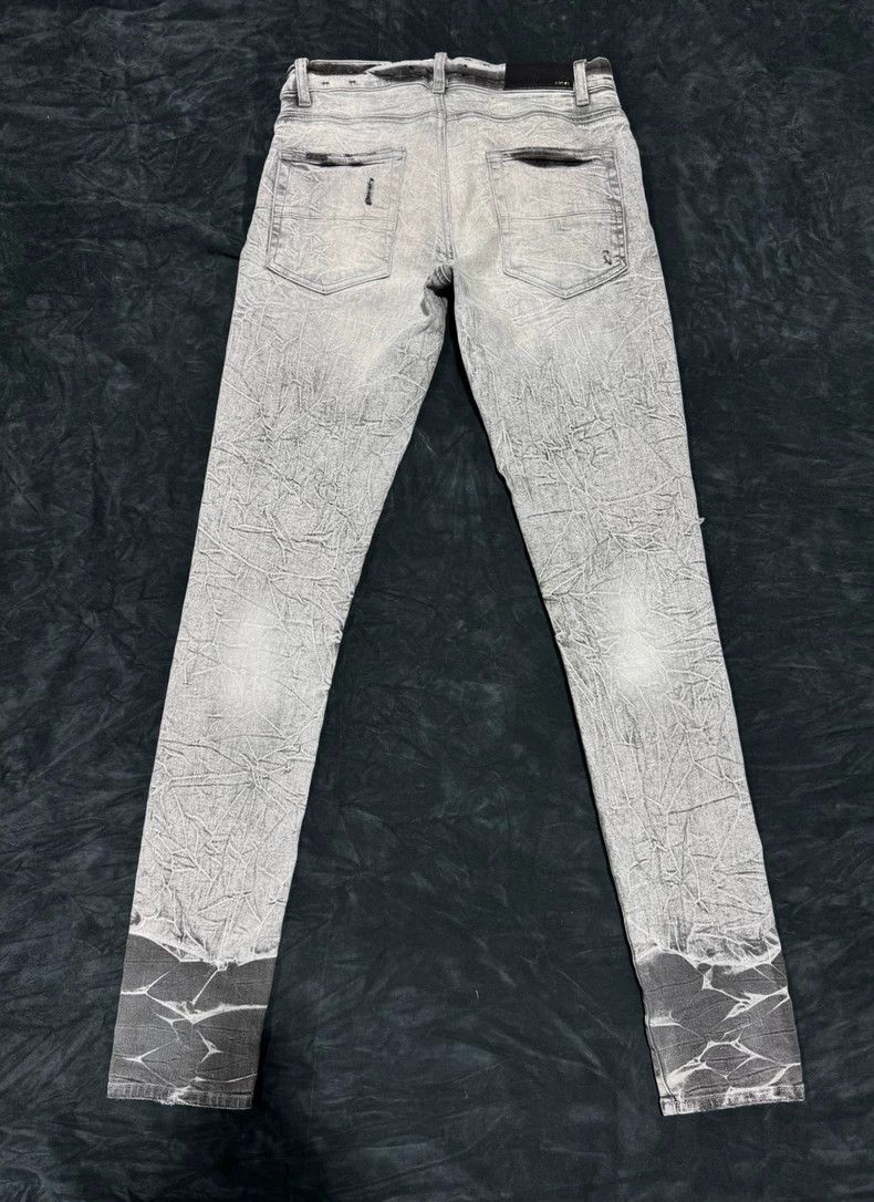 Amiri Amiri Snow-washed grayish-white lightning pattern patchwor Size US 30 / EU 46 - 3 Thumbnail