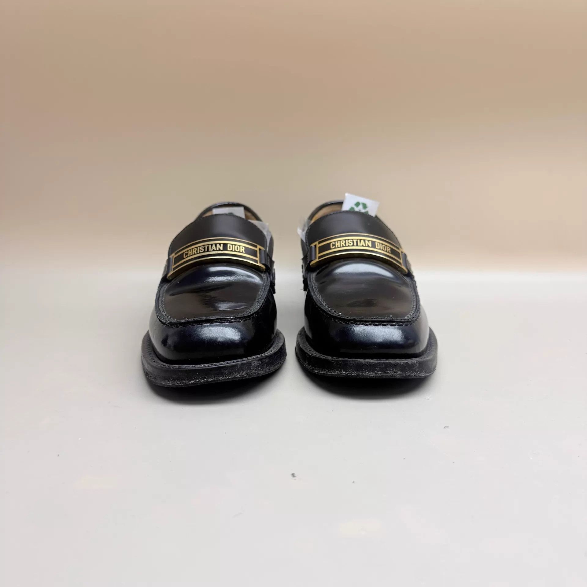 Dior Dior Black & Gold Slogan Loafers 35.5 99 New Size US 5 / IT 35 - 2 Thumbnail