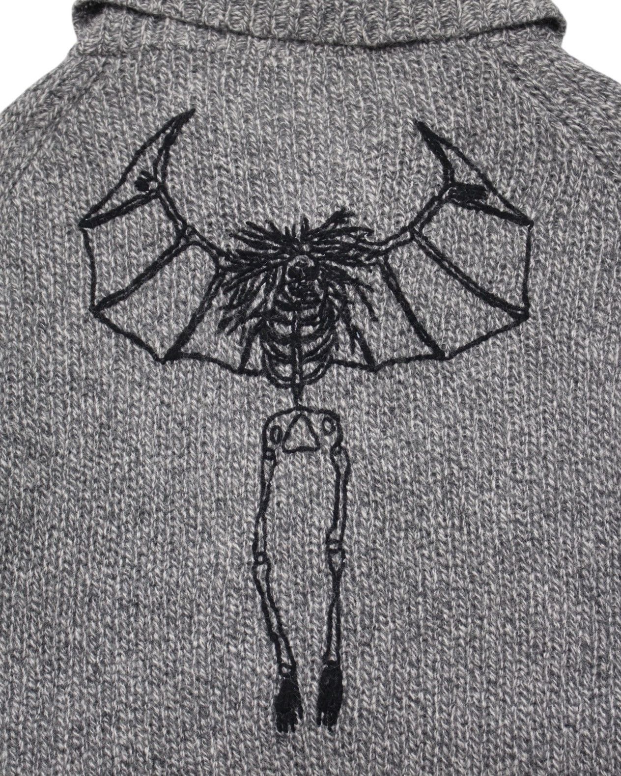 Hysteric Glamour 2000S JAPANESE MADE EMBROIDERED GRAPHIC SHAWL KNIT CARDIGAN Size US L / EU 52-54 / 3 - 4 Thumbnail
