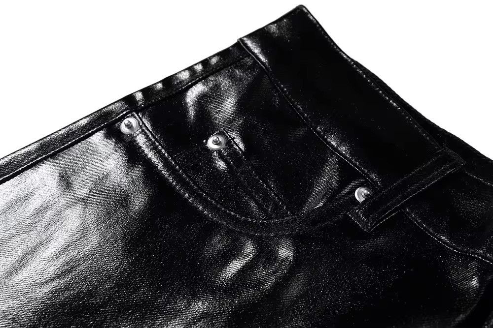 Japanese Brand × Jean Glossy Pu Leather Oversized Flared Jeans Size US 30 / EU 46 - 9 Thumbnail