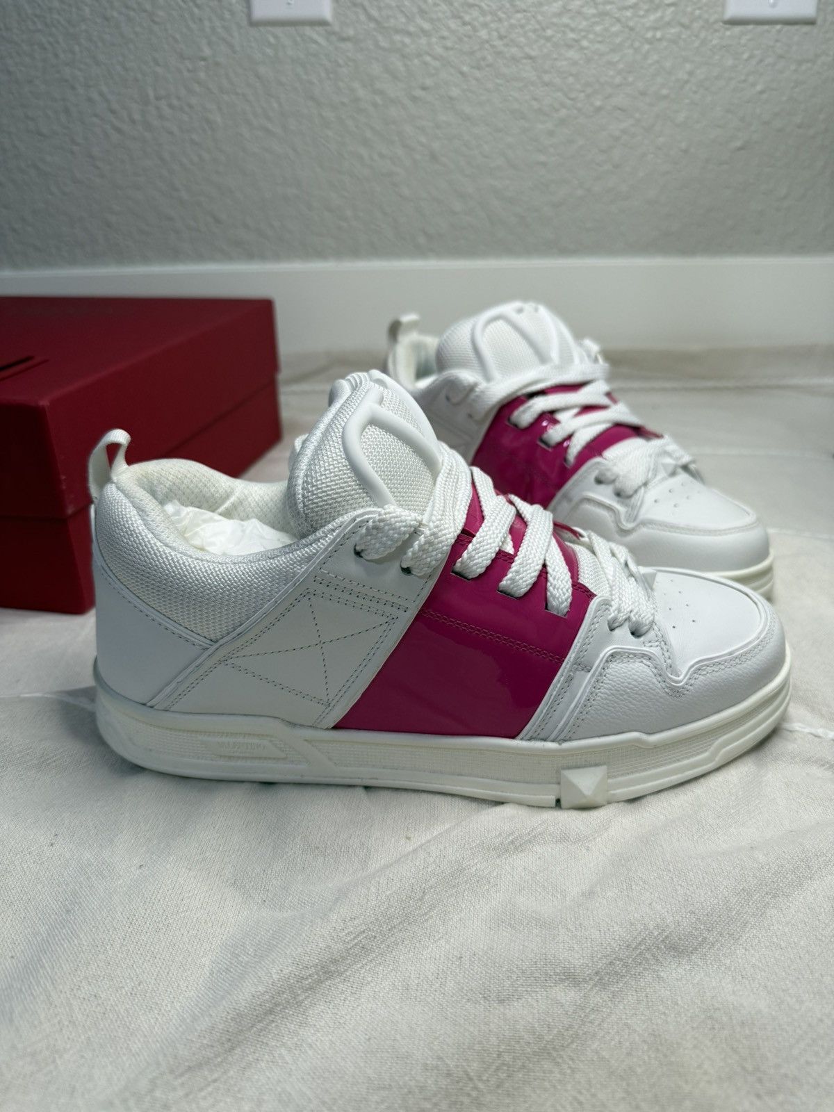 Valentino Valentino Garavani Open Skate White Cyclamin Pink Sneakers Size US 9 / IT 39 - 4 Thumbnail