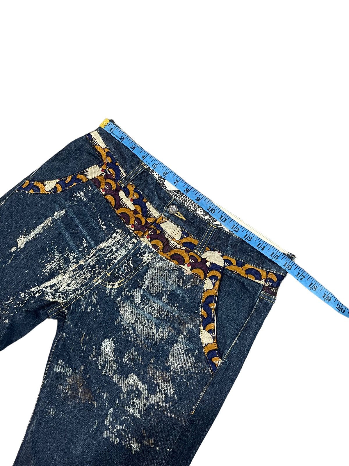 Japanese Brand × Vintage Vintage Gemstone Style Sukajan Koi Fish Denim Jeans Size US 32 / EU 48 - 18 Thumbnail