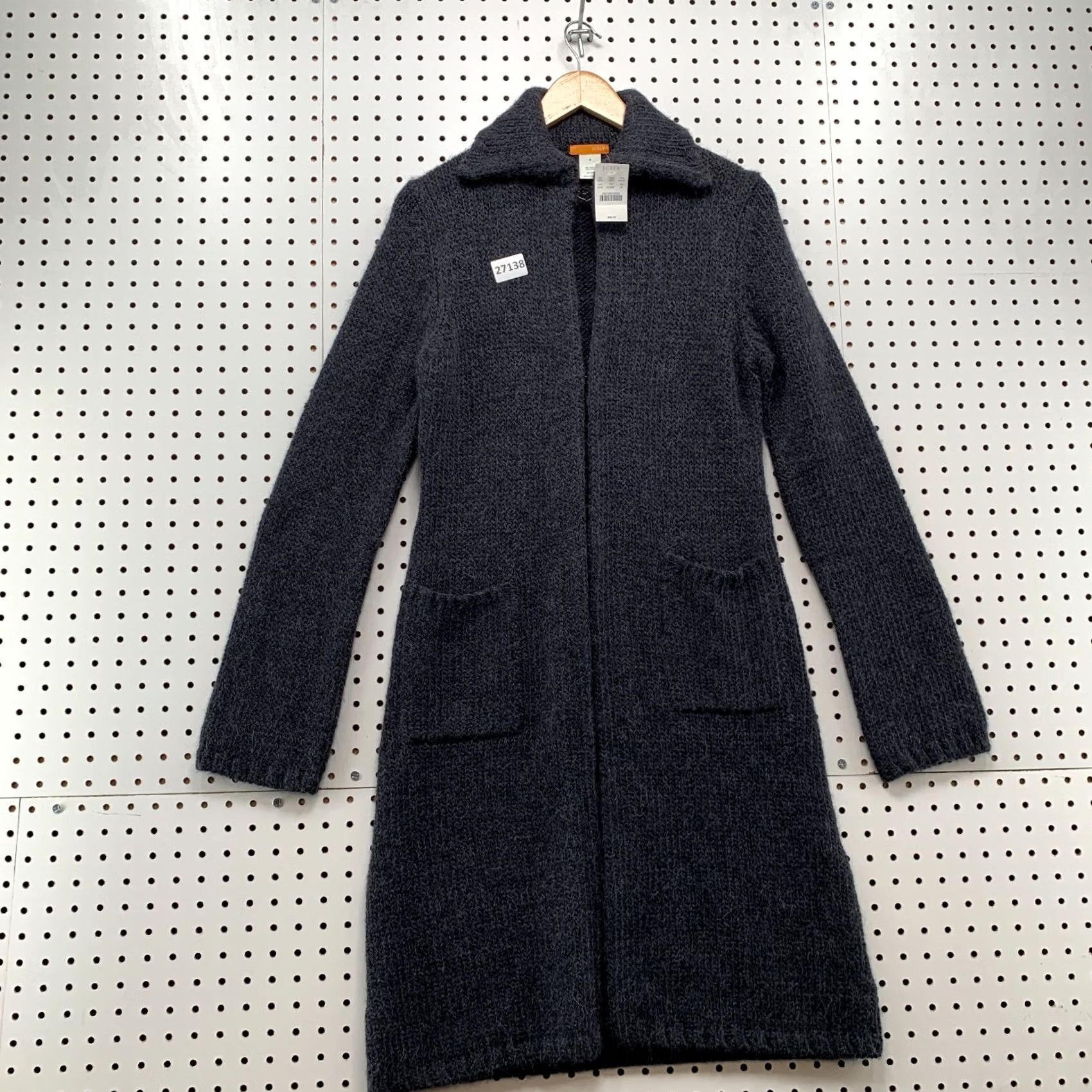 J.Crew VINTAGE J.CREW Coat Womens M Alpaca Knit Gray Hook & Eye NWT 17x40 00 Size M / US 6-8 / IT 42-44 - 3 Thumbnail