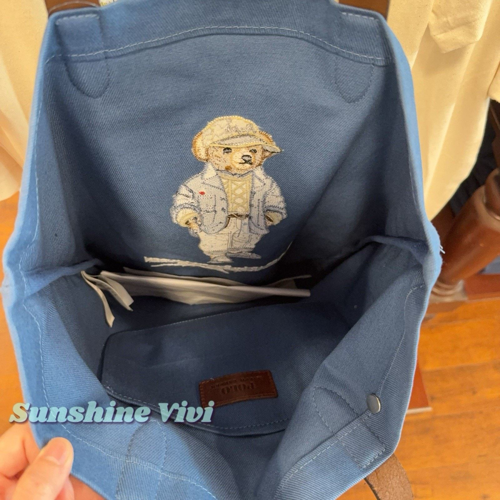 Polo Ralph Lauren NWT Polo Ralph Lauren Cotton Twill Jacket Bear Tote Bag Blue Size ONE SIZE - 3 Thumbnail