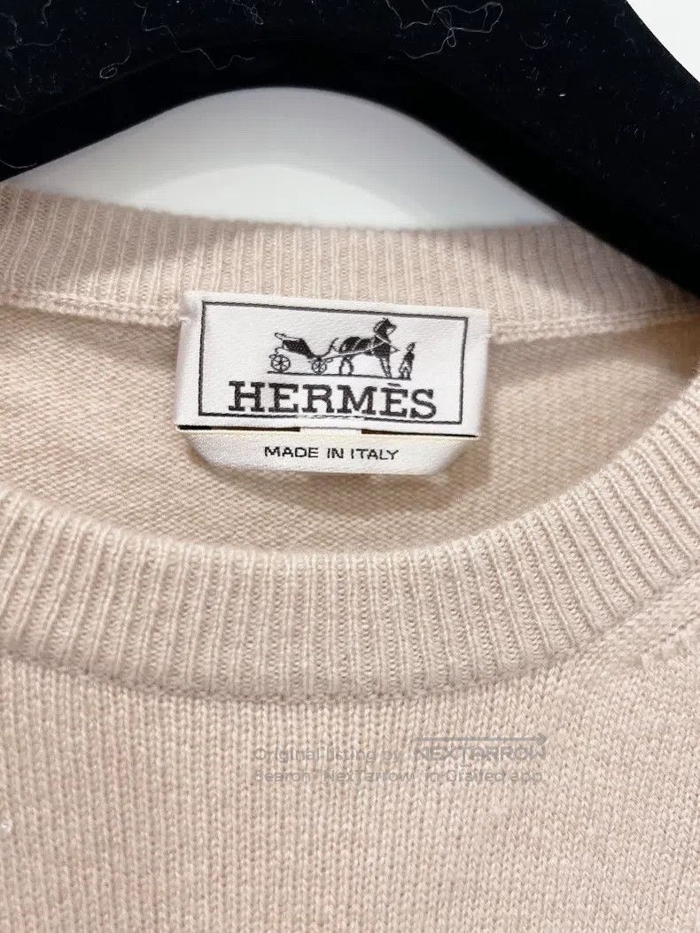 Hermes Hermes Beige Horse Racing Pattern Men's Cashmere Sweater Size US S / EU 44-46 / 1 - 6 Thumbnail