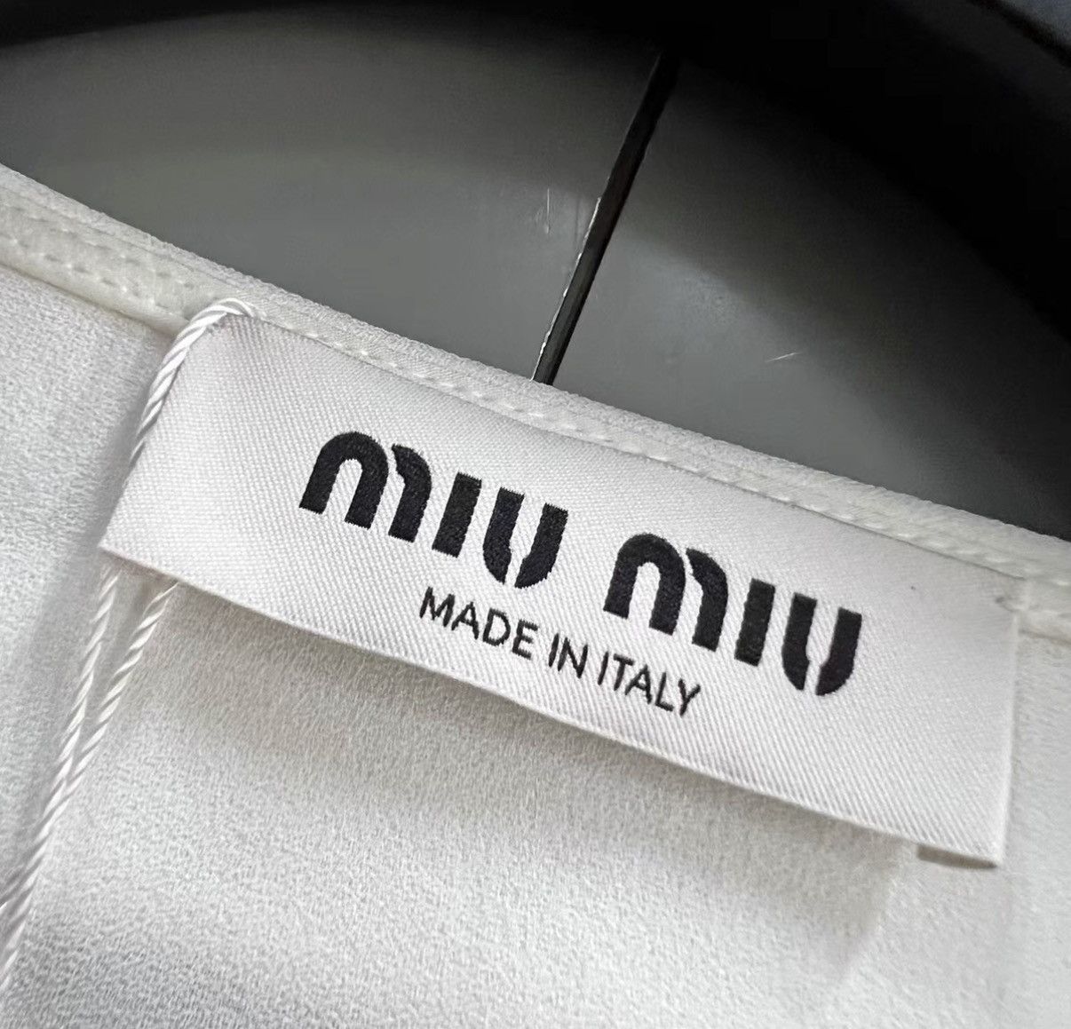 Miu Miu Miu Miu White Collar Rhinestone Logo Shirt J41 Size XS / US 0-2 / IT 36-38 - 3 Thumbnail
