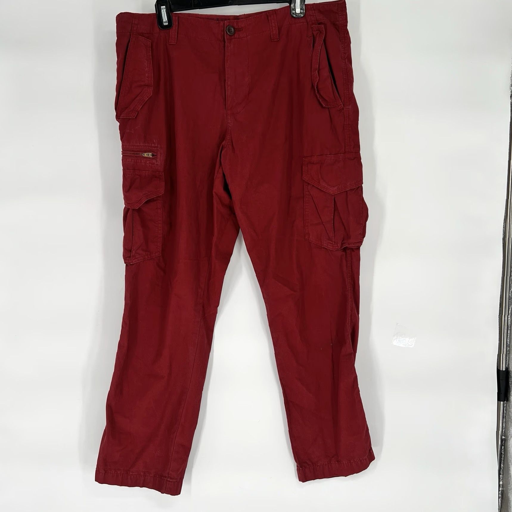 Tommy Hilfiger Tommy Hilfiger Cargo Pants Mens 34x31 Red Straight Leg Utility Casual Hiking Y2K Size US 34 / EU 50 - 2 Thumbnail