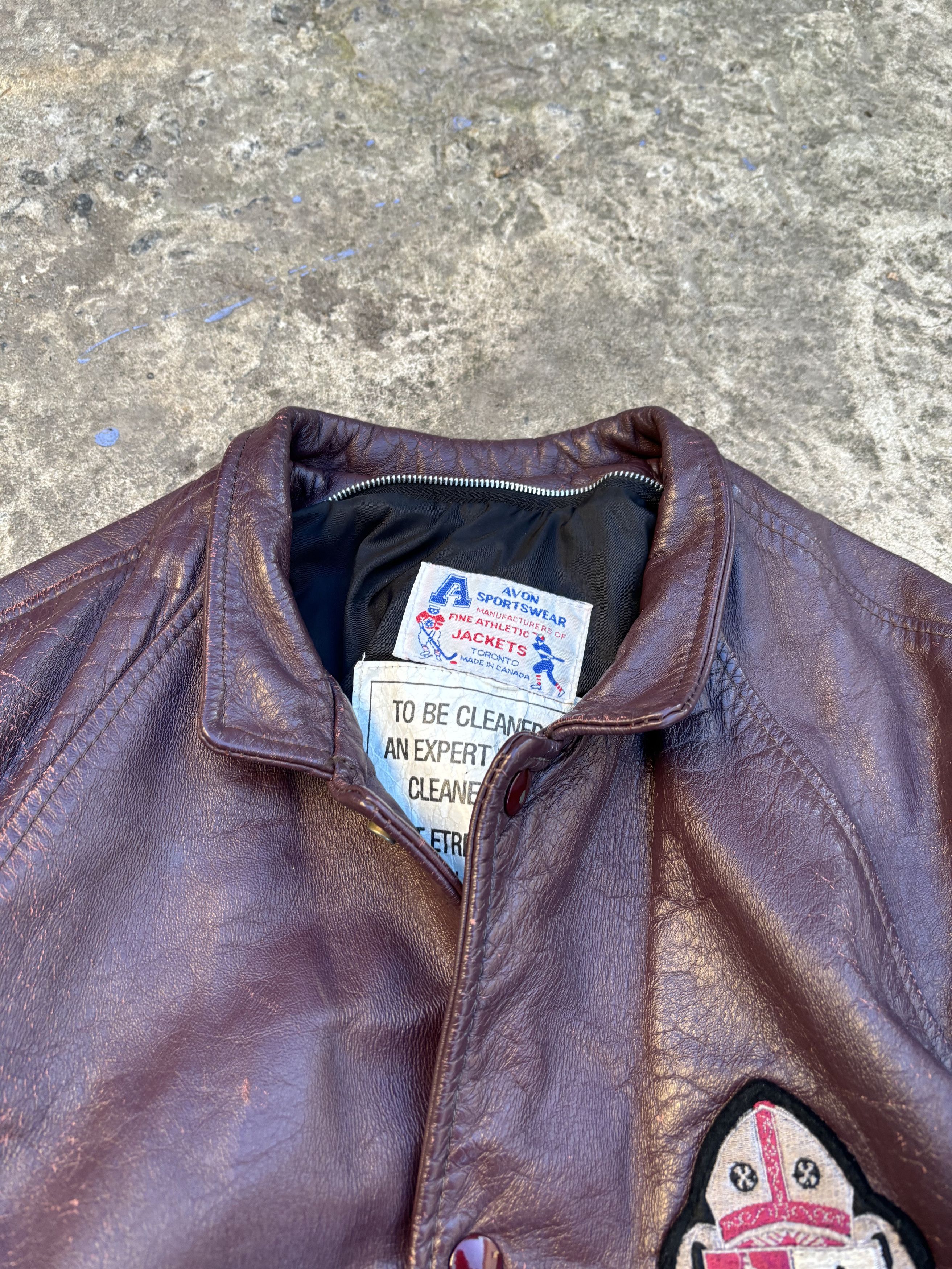 Other Vintage 70s Avon Sportswear Trinity Hockey Leather Jacket Size US L / EU 52-54 / 3 - 6 Thumbnail