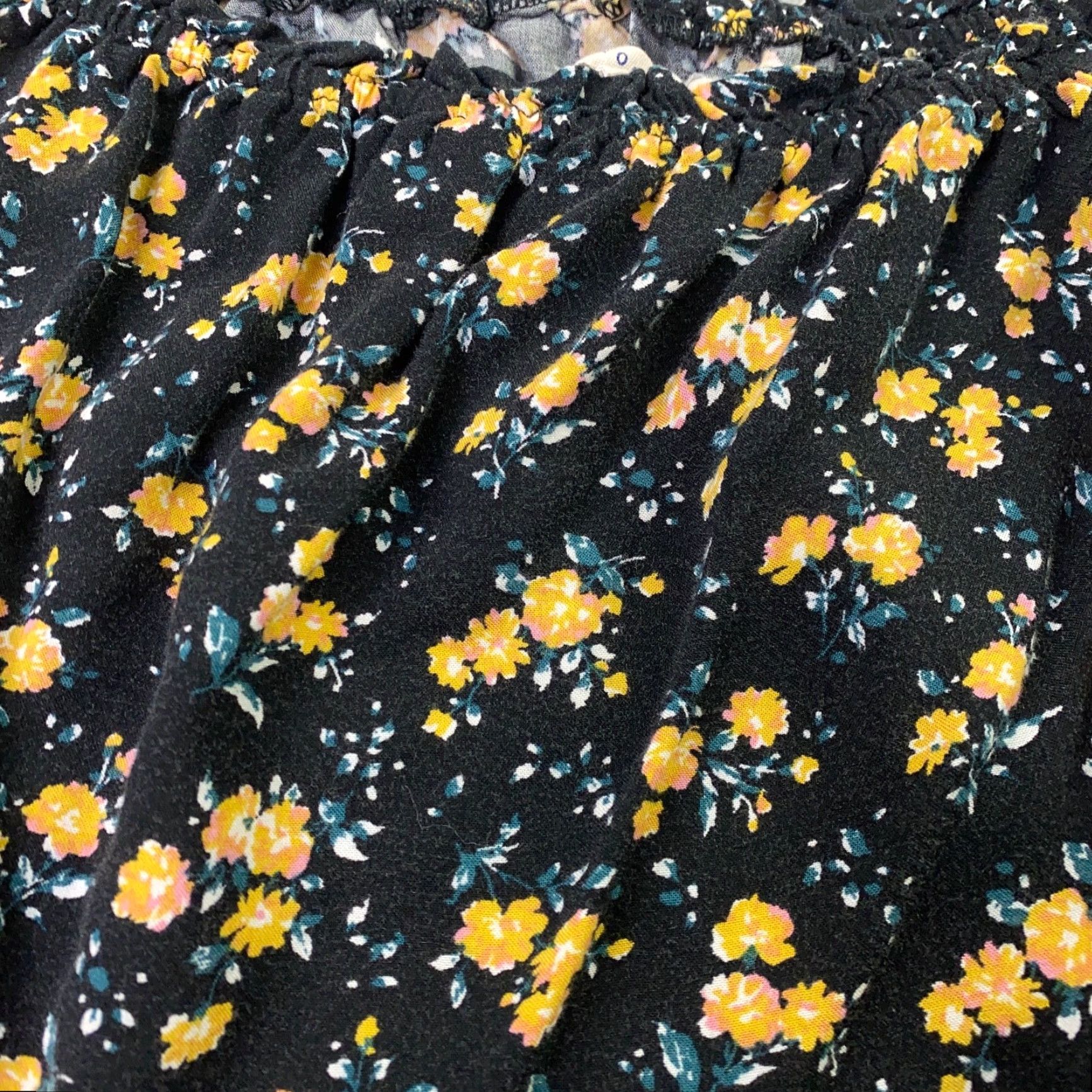 Aeropostale Aeropostale Shirt Womens Small Blue Floral Long Sleeve Off the Shoulder Cropped Balloon Sleeve Casual Size S / US 4 / IT 40 - 3 Thumbnail
