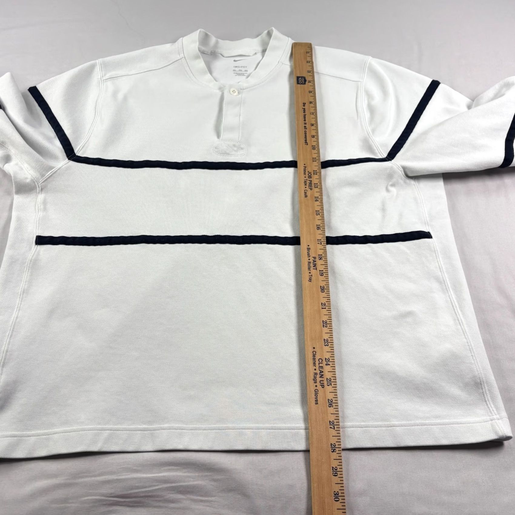 Nike Nike Golf Sweatshirt Mens 2XL White Striped Blade Collar Pullover Dri Fit Size US XXL / EU 58 / 5 - 5 Thumbnail