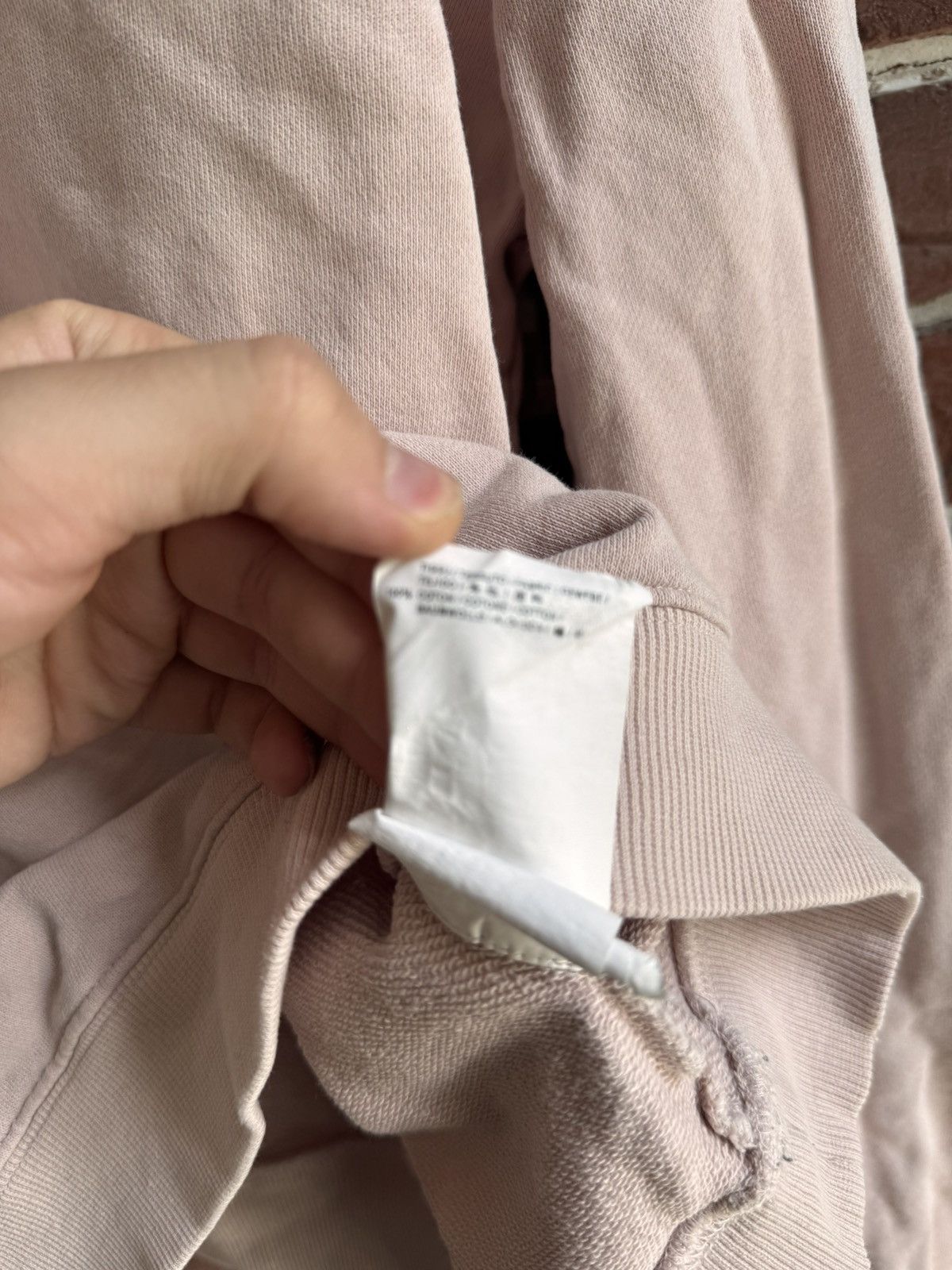 Designer × Saint Laurent Paris SLP Saint Laurent Distressed Center Logo Ash Pink Crewneck M Size US M / EU 48-50 / 2 - 13 Thumbnail