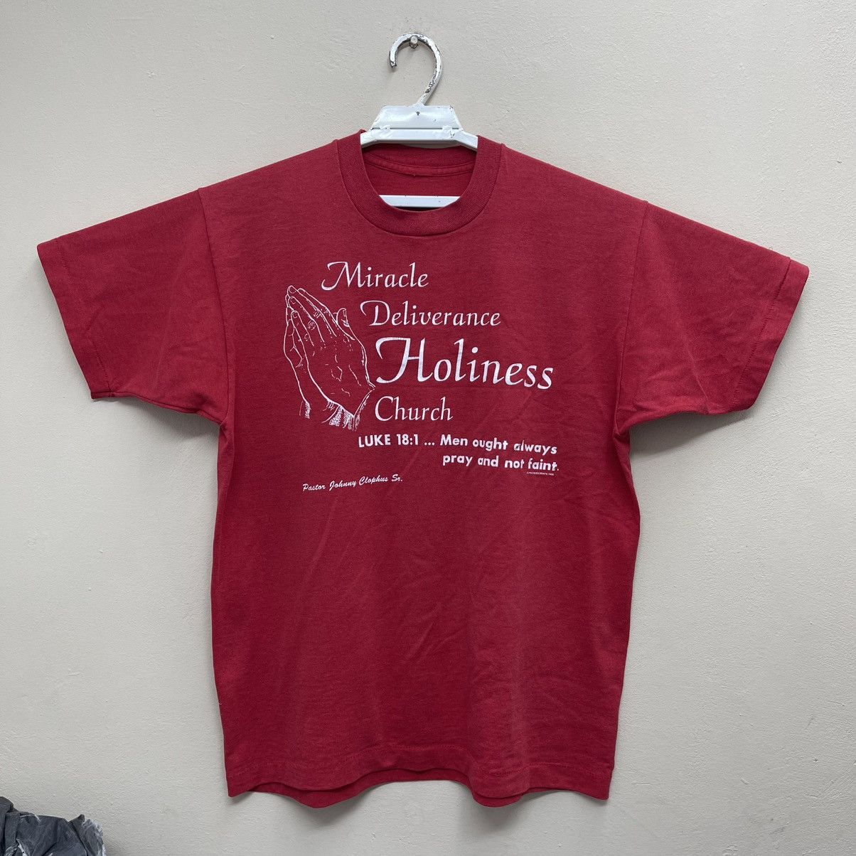 Vintage Vintage 90s Jesus T-Shirt Miracle Deliveranch Church Size US L / EU 52-54 / 3 - 1 Thumbnail