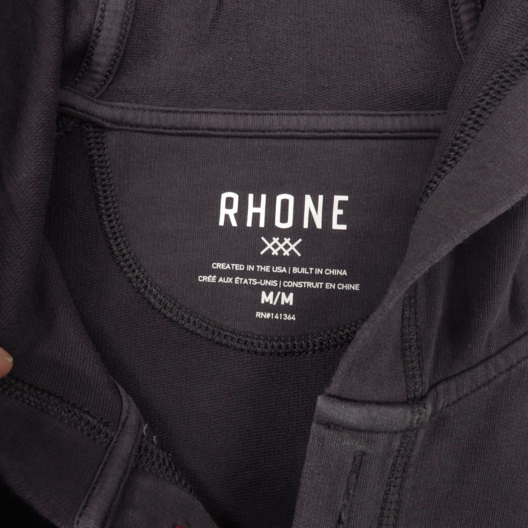 Rhone Rhone Hoodie Mens Medium Faded Indigo Sun Dyed Long Sleeve Hooded Henley Shirt BYLT Navy/Blue Size US M / EU 48-50 / 2 - 3 Thumbnail