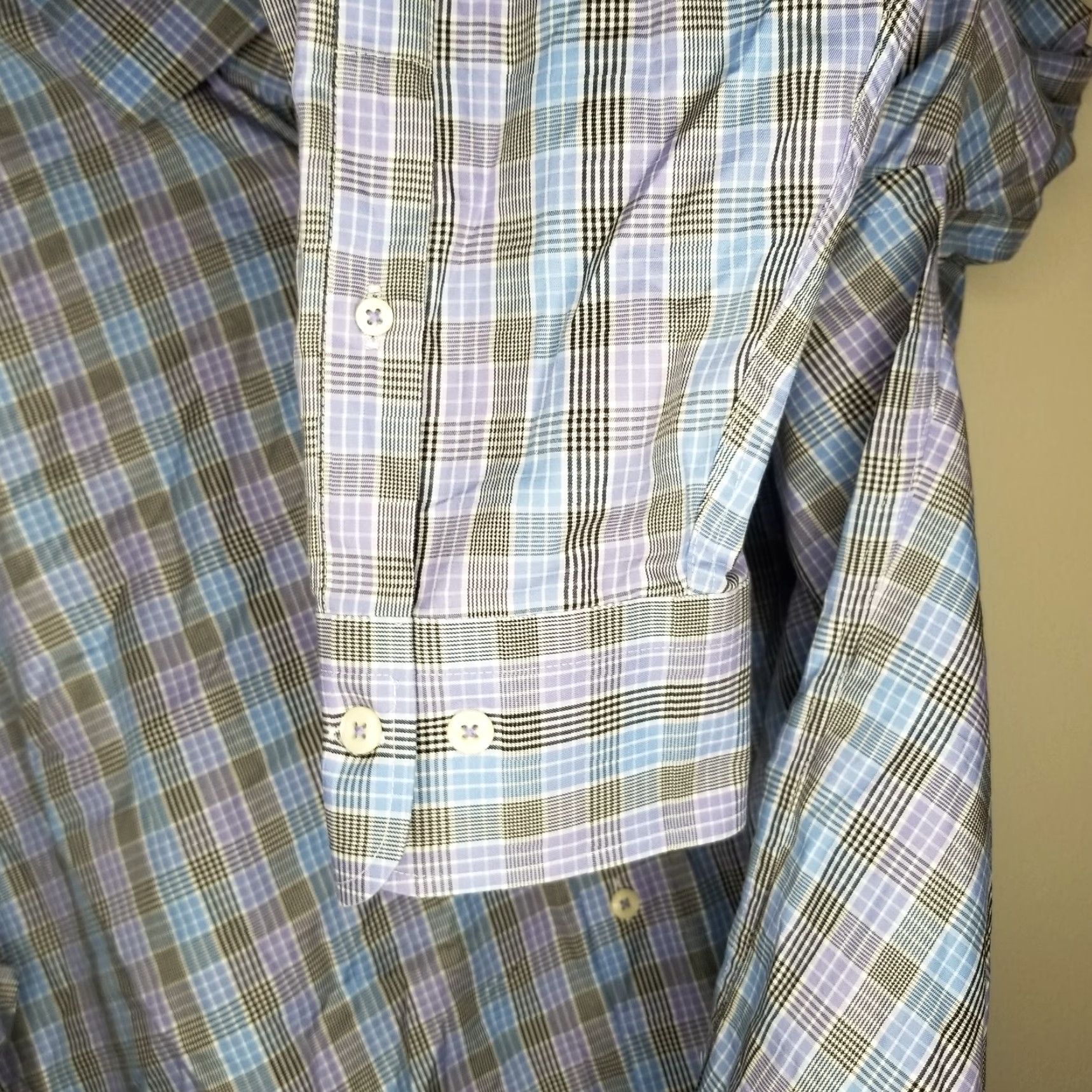 Peter Millar Peter Millar Mens Blue Purple Plaid Long Sleeve Button-Up Size XL Size US XL / EU 56 / 4 - 3 Thumbnail