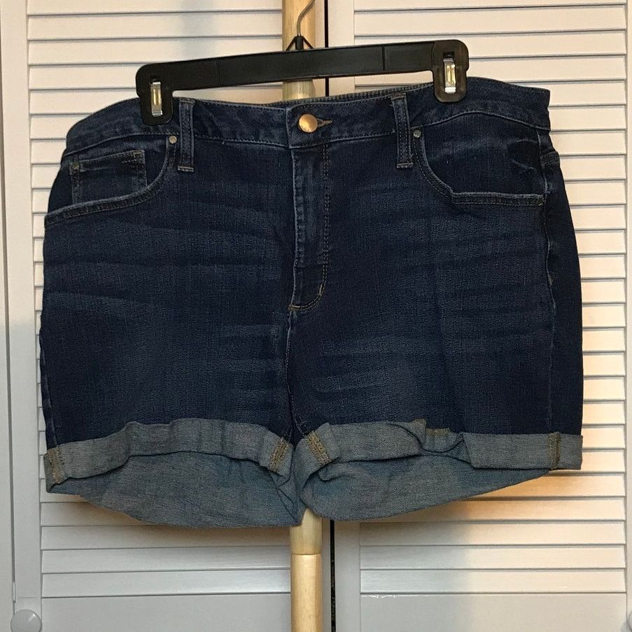 Other A New Approach High-rise Denim Jean Cuffed Hem Shorts 16 Size 38" / US 16 / IT 52 - 1 Thumbnail