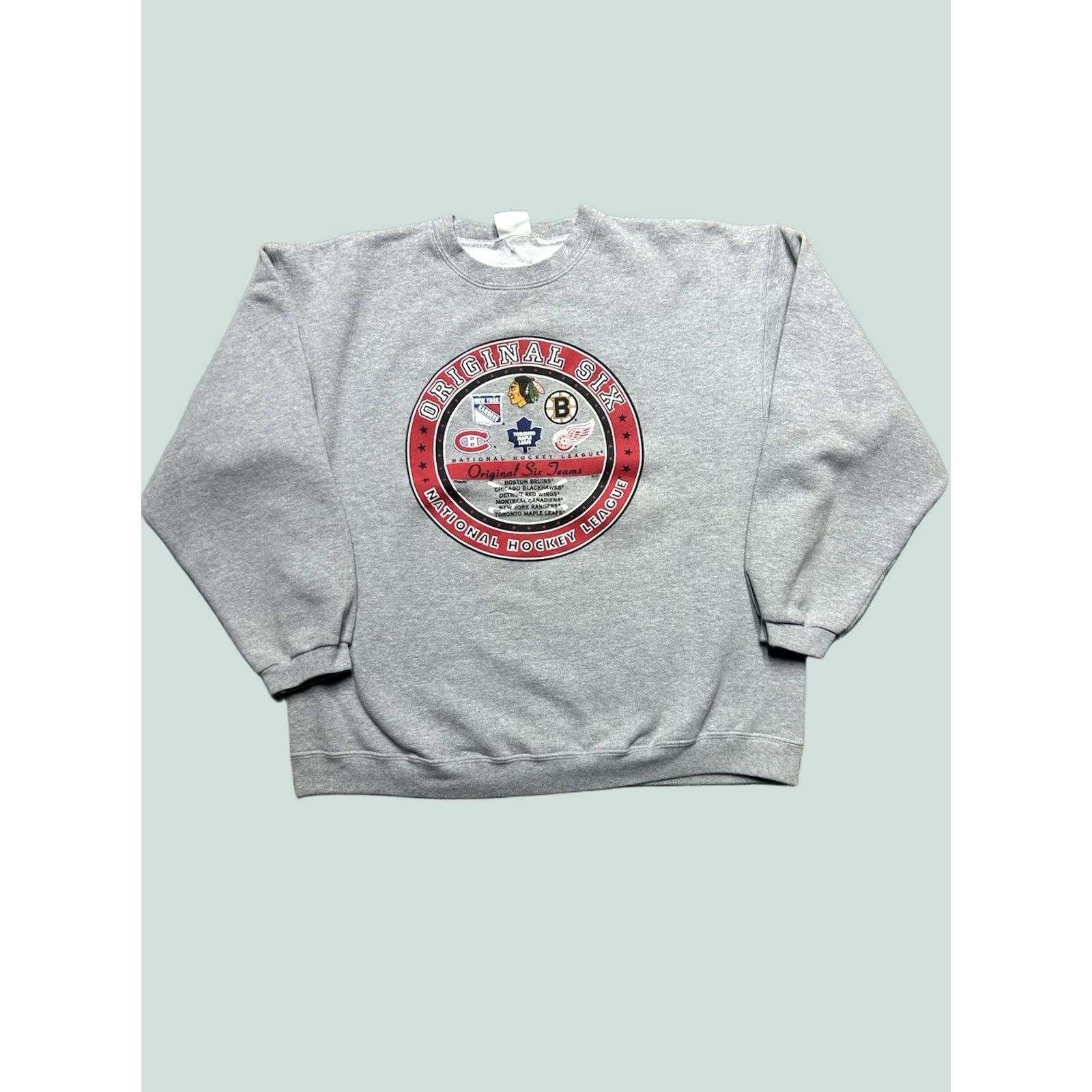 NHL VINTAGE 90s Crewneck Sweatshirt NHL Original 6 Rangers Maple Leafs Red Wings XL Men Red Size US XL / EU 56 / 4 - 1 Thumbnail