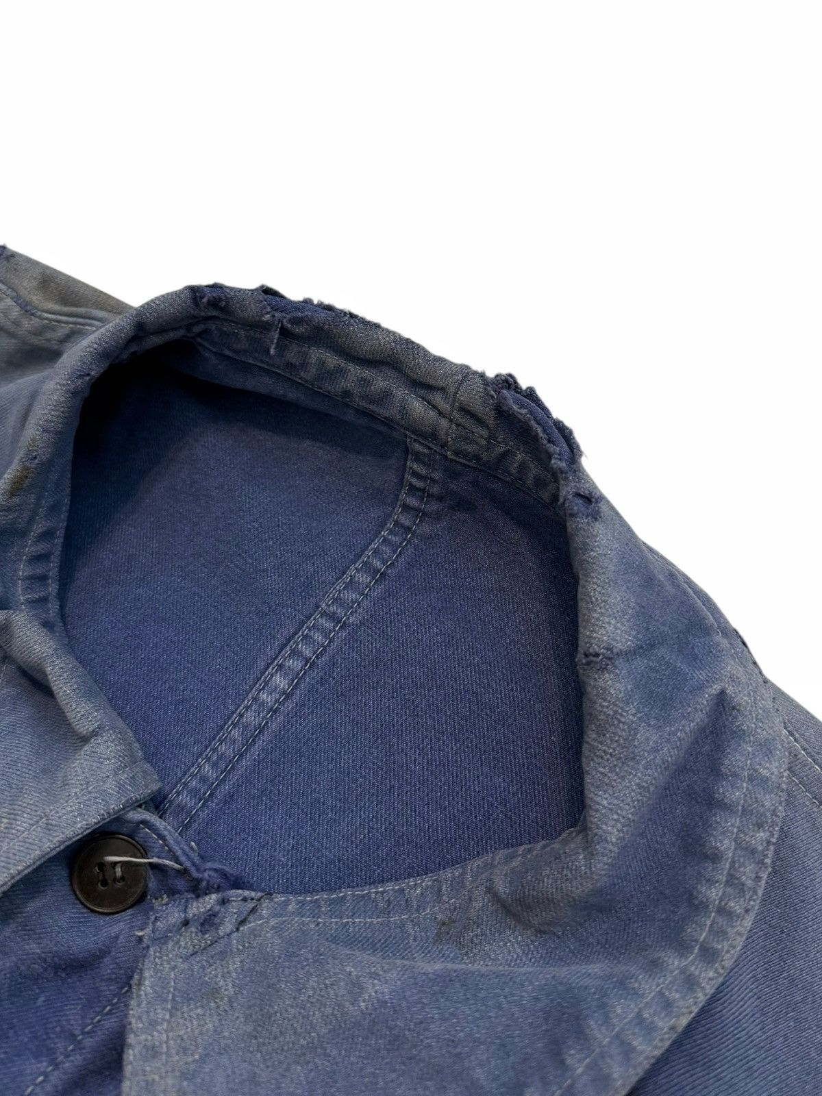 Vintage GRAIL 1930’s Boro Repaired Indigo French Workwear Chore Coat Size US XL / EU 56 / 4 - 14 Thumbnail