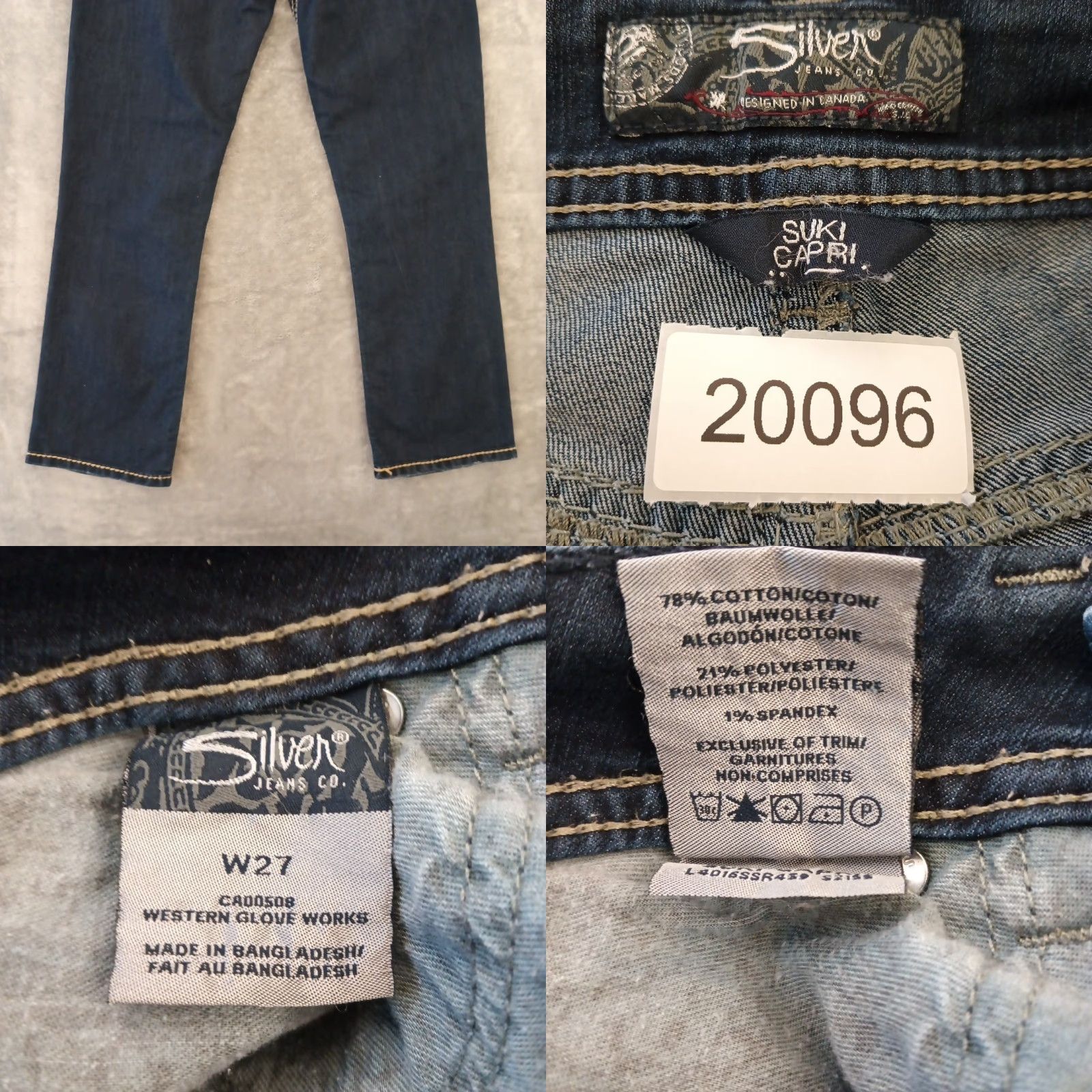 Silver Jeans Co. Silver Jeans Suki Capri Jeans Womens Size 27 Blue Dark Wash 28x26 Mid Rise Womens Jeans Capris 5-Pocket Denim Vintage No Size 27" / US 4 / IT 40 - 8 Thumbnail